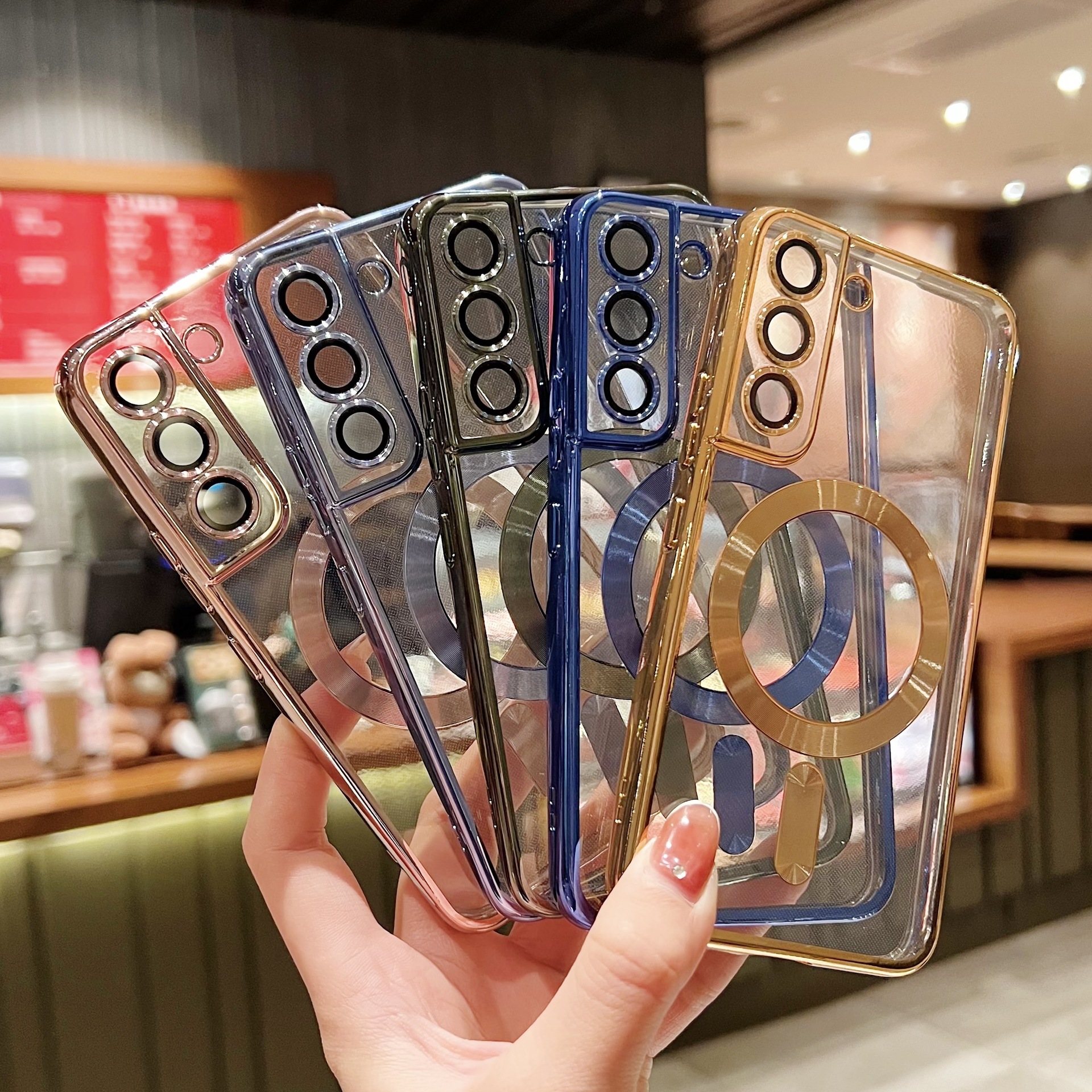 Transparent Magnetic Electroplated Phone Case