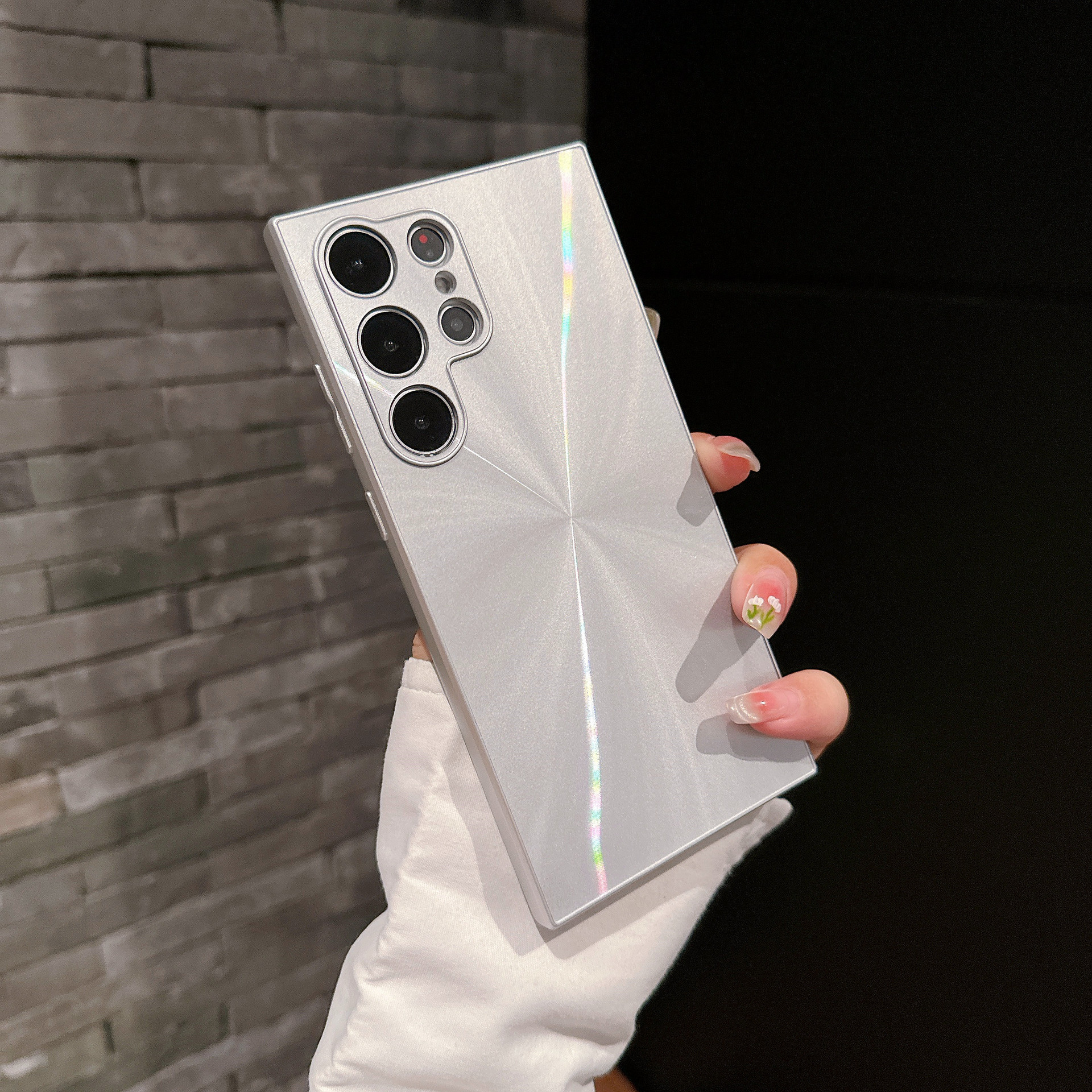 Laser Colorful Aurora CD Pattern Phone Case-For Samsung S21–S25 Series