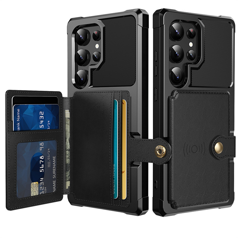 Magnetic Car Mount Phone Case with Built-in Card Holder-For Samsung S20–S25 Series