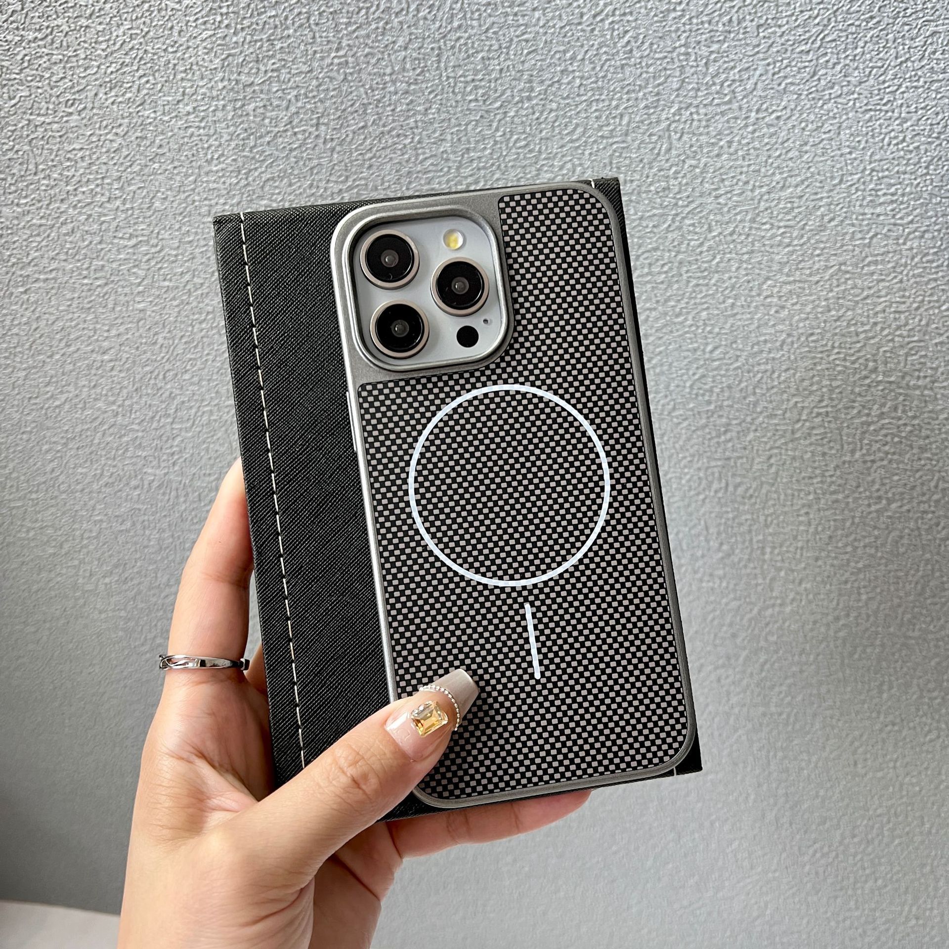 Classic Carbon Fiber Magnetic Phone Case