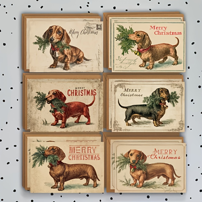 Dachshund Christmas Cards – Cute Holiday Greeting Cards with Envelopes for Dog Lovers