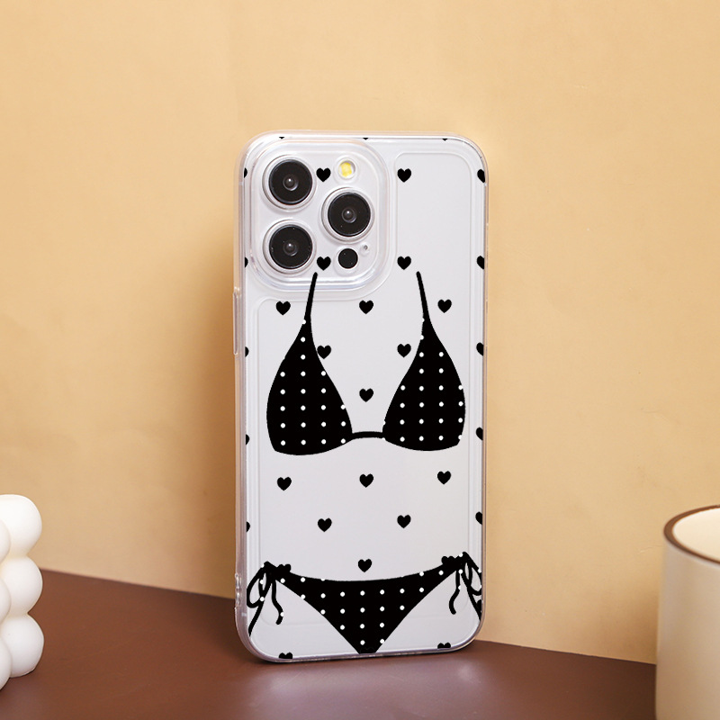 Love Black Polka Dot Lingerie Phone Case