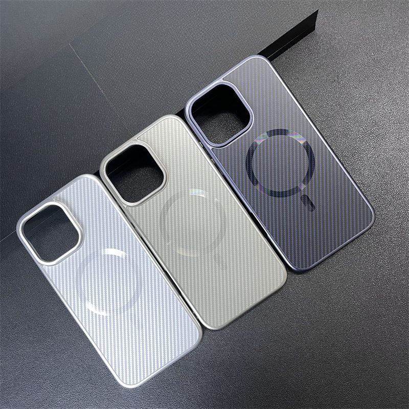 Luxury Electroplated Carbon Fiber Magnetic Phone Case