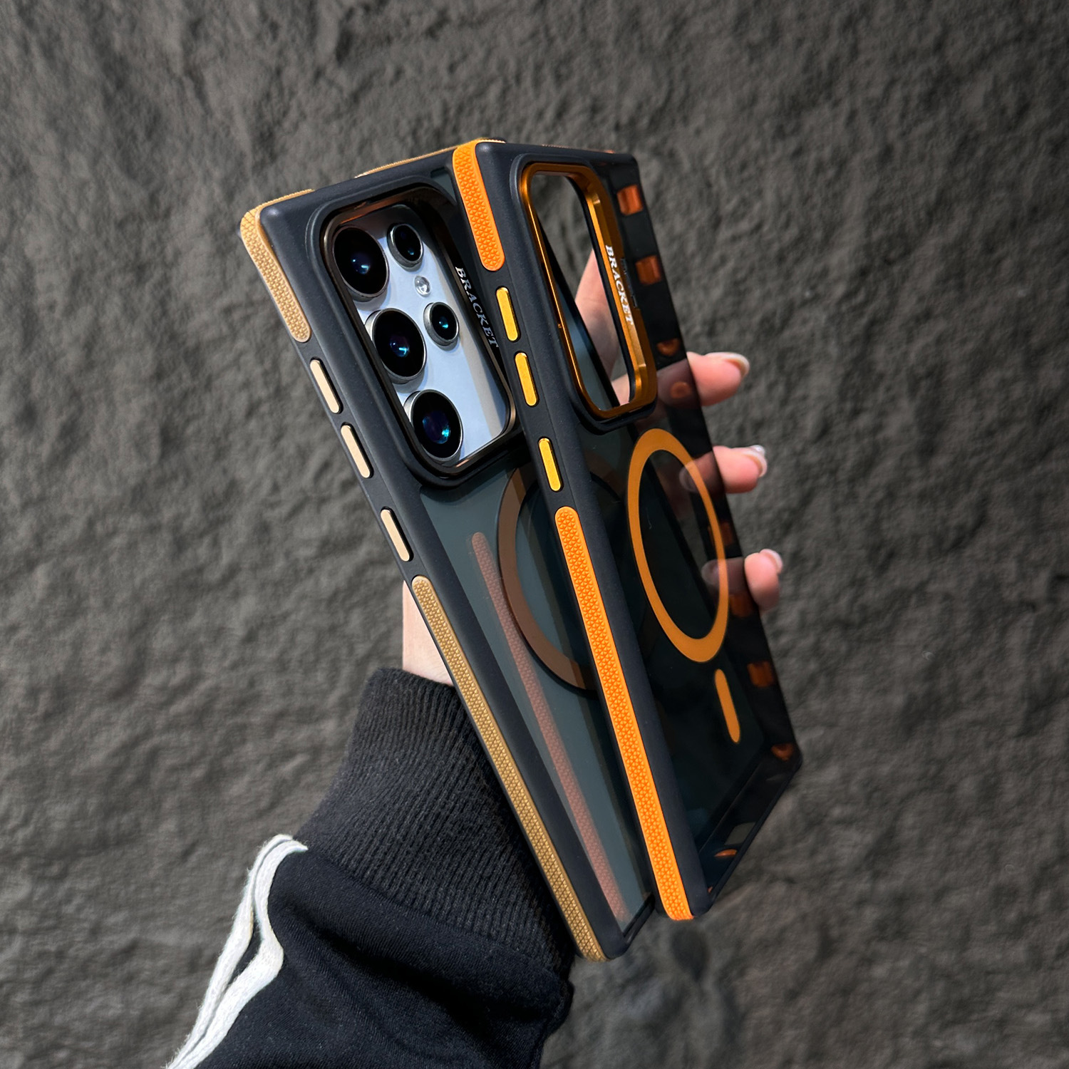 Magnetic Invisible Metal Lens Holder Phone Case-For Samsung S23–S25 Series