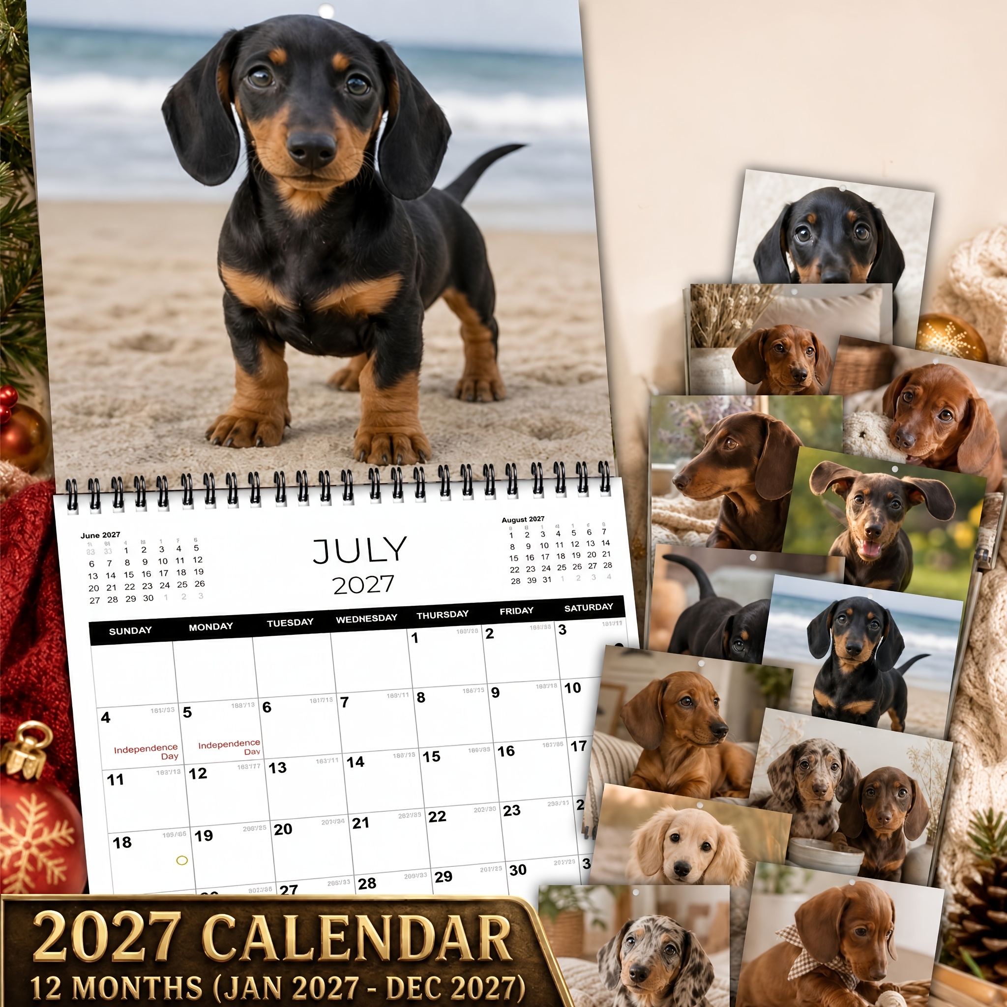 2027 Dachshund Calendar – 12-Month Planner, Perfect Christmas & New Year Gift