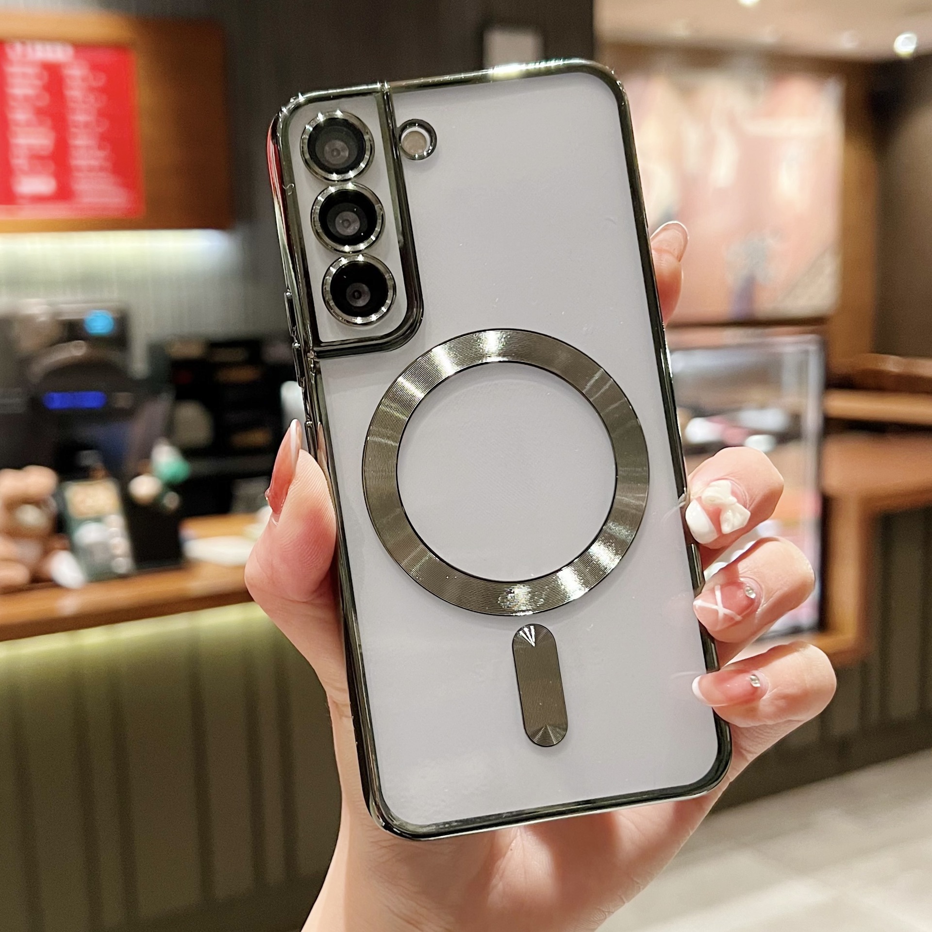Transparent Magnetic Electroplated Phone Case