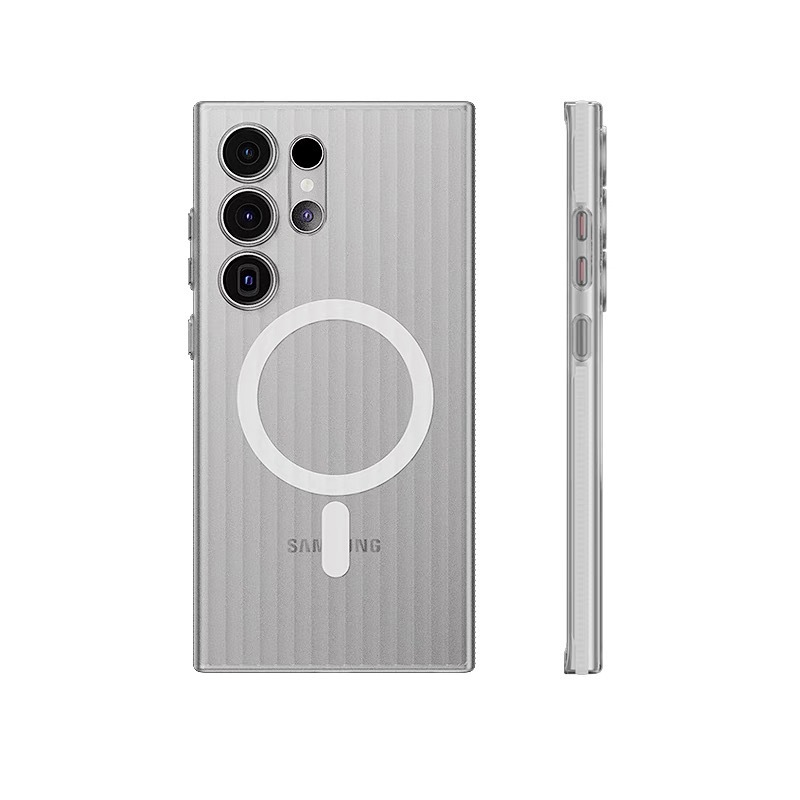 Corrugated Pattern Non-Slip Bumper Magnetic Phone Case For Samsung S24-25 Series