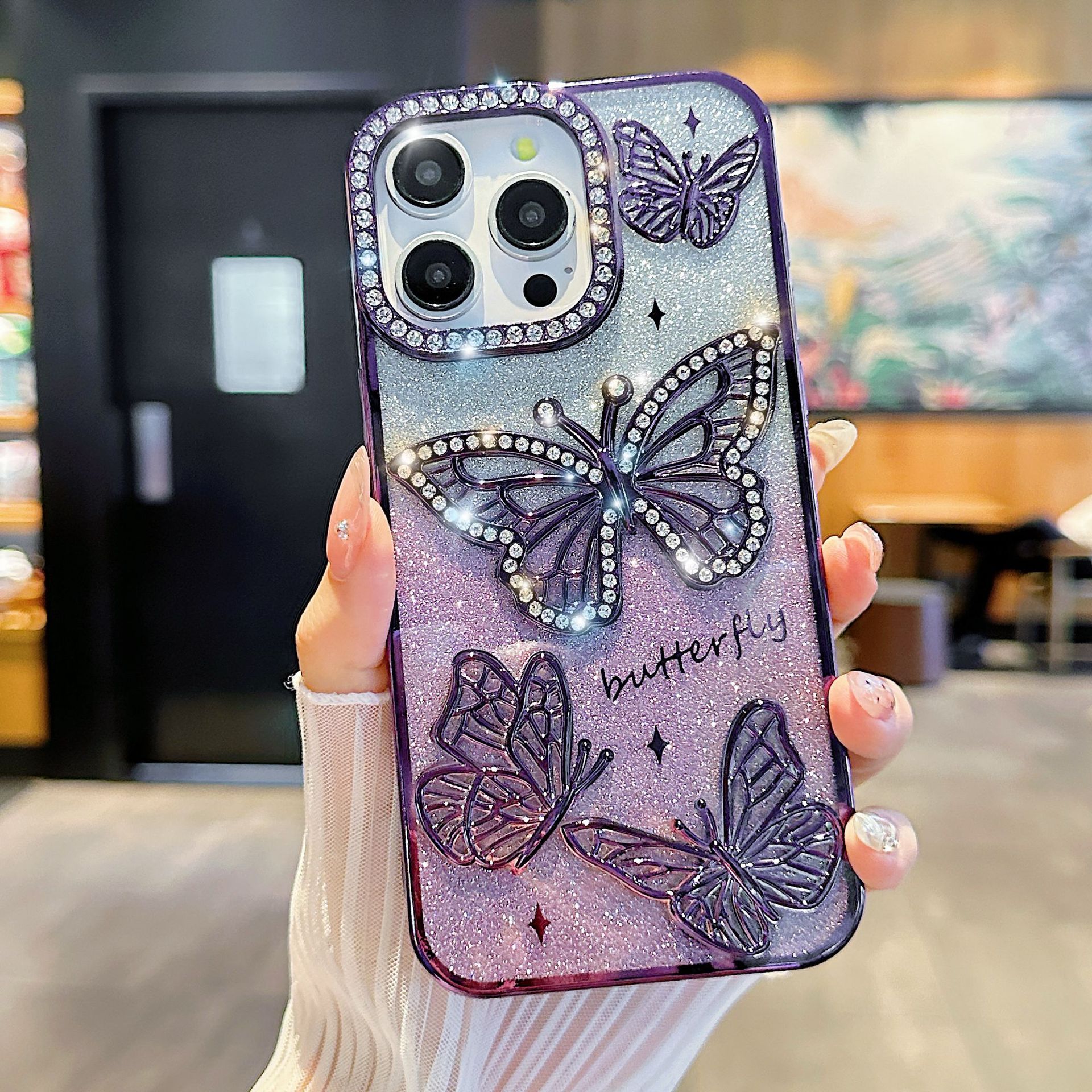 Luxury Diamond Butterfly Phone Case