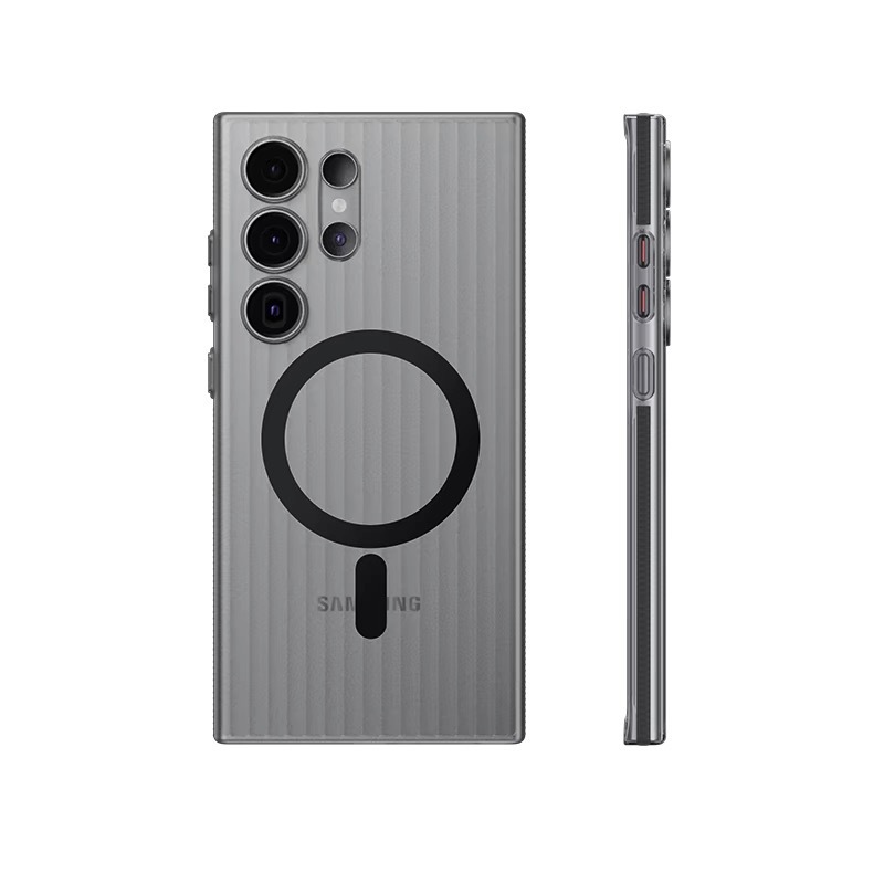 Corrugated Pattern Non-Slip Bumper Magnetic Phone Case For Samsung S24-25 Series