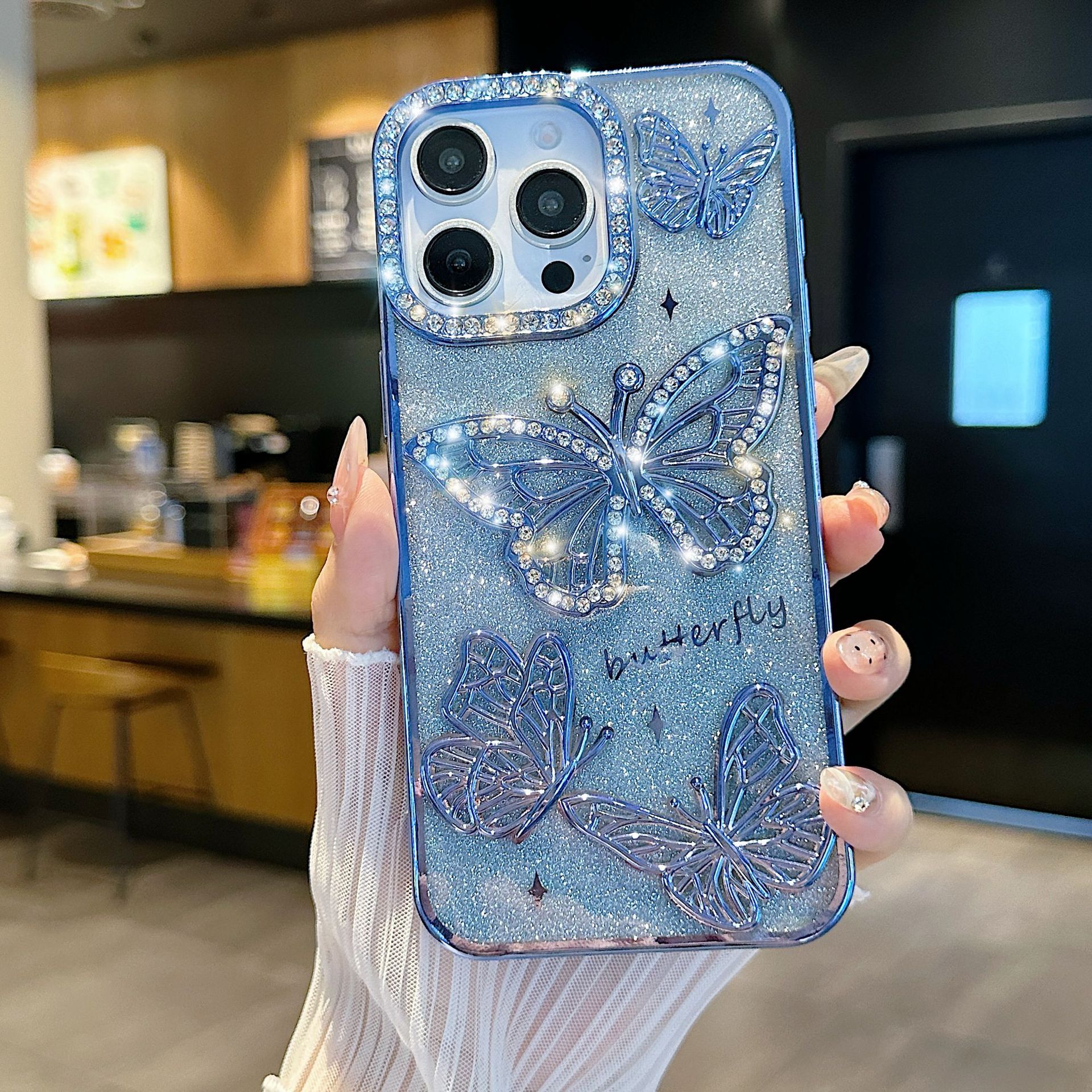 Luxury Diamond Butterfly Phone Case
