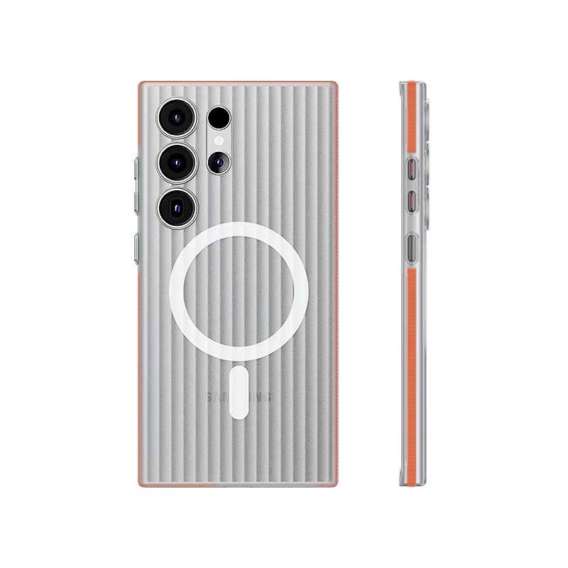 Corrugated Pattern Non-Slip Bumper Magnetic Phone Case For Samsung S24-25 Series
