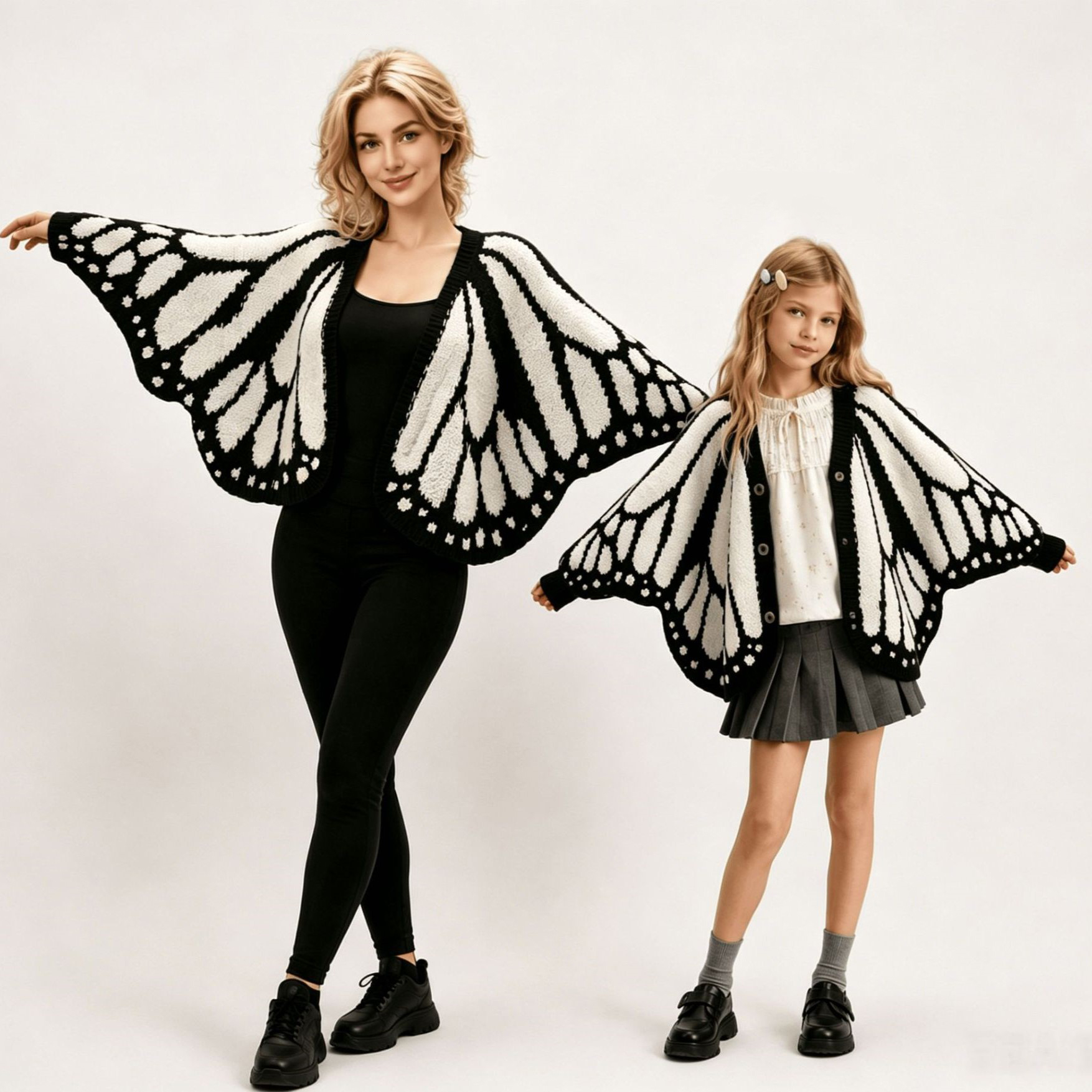 Magical Butterfly Knit Cardigan – Soft Warm Wrap Sweater for Women & Girls