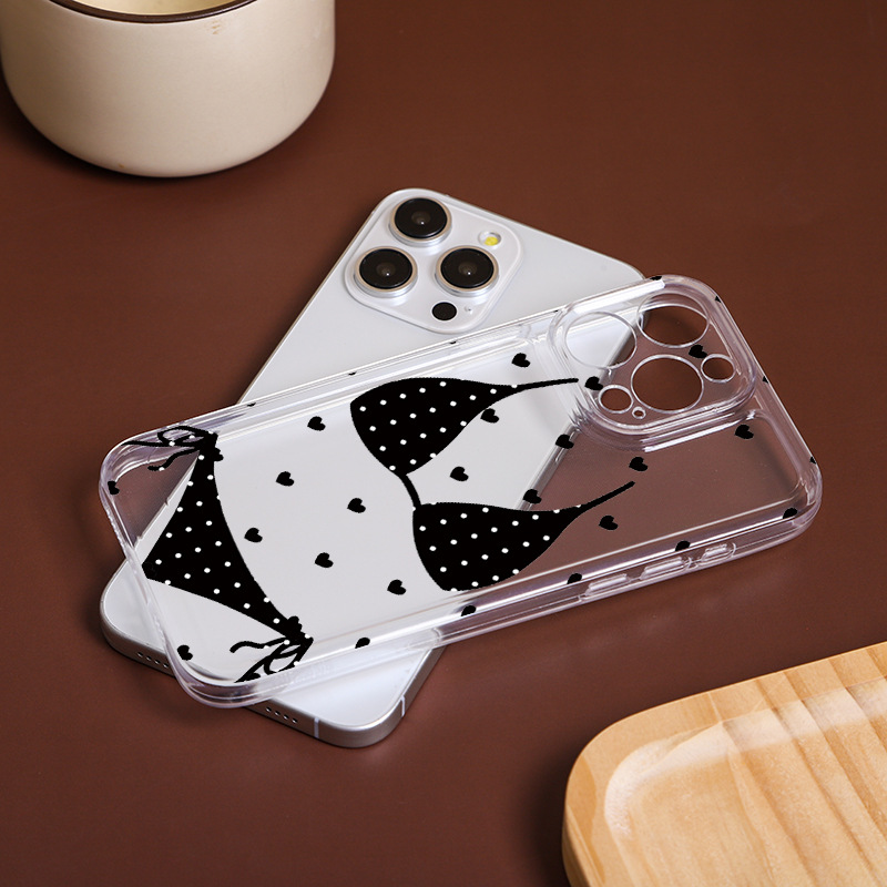 Love Black Polka Dot Lingerie Phone Case