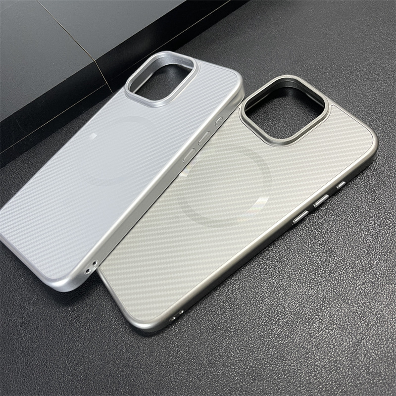 Luxury Electroplated Carbon Fiber Magnetic Phone Case