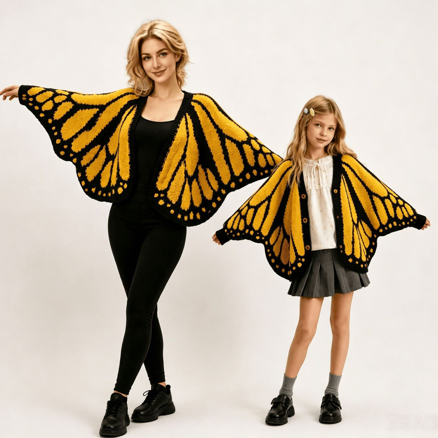 Magical Butterfly Knit Cardigan – Soft Warm Wrap Sweater for Women & Girls