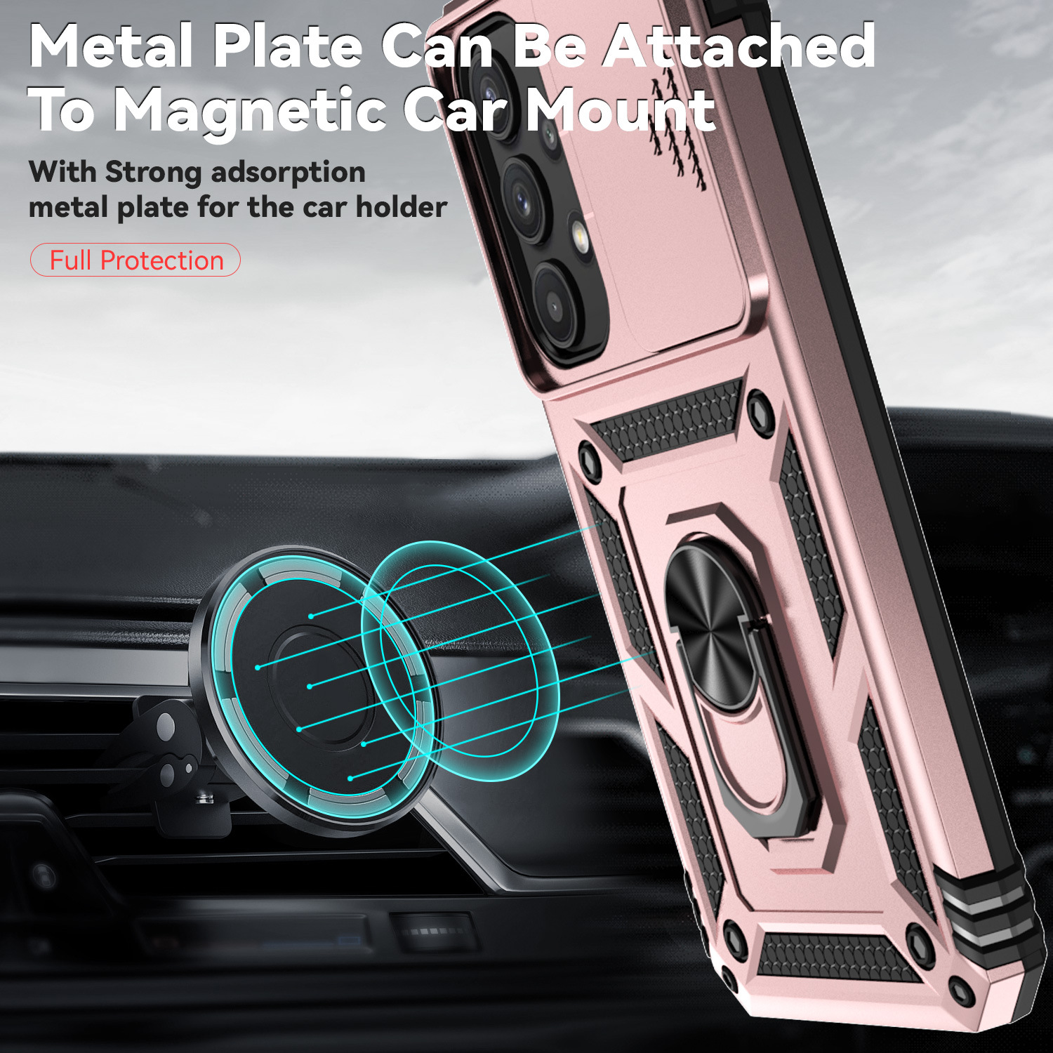 Heavy-Duty Rugged Phone Case with Sliding Camera Cover & Stand – Fits Samsung S20–S25 Series