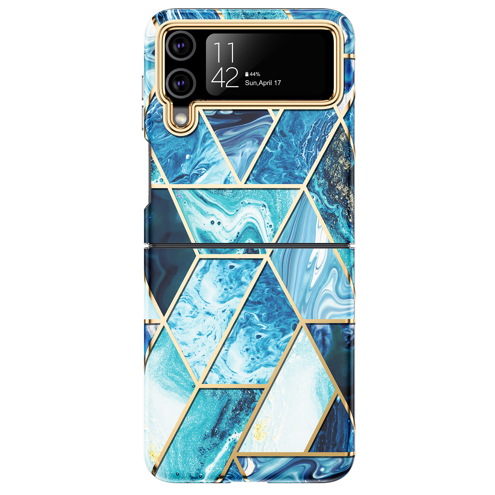 Gold Geometric Marble Case for Samsung Galaxy Z Flip Series