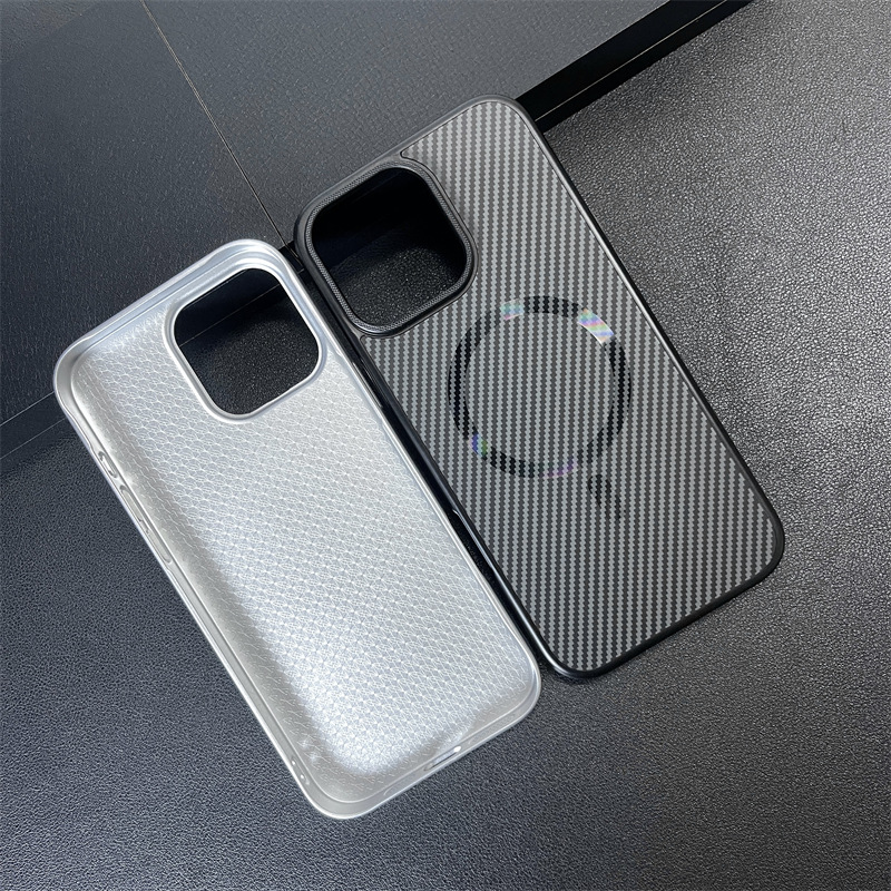 Luxury Electroplated Carbon Fiber Magnetic Phone Case