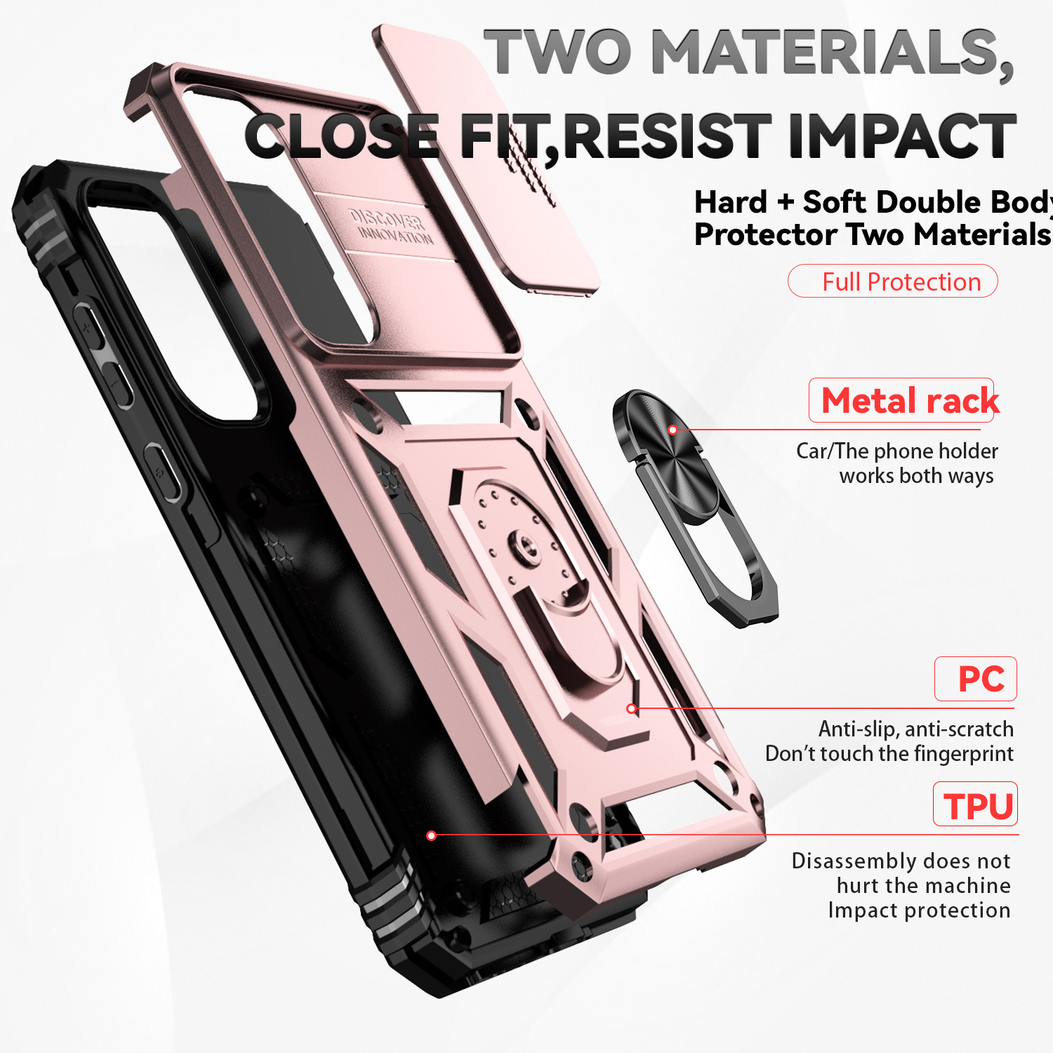 Heavy-Duty Rugged Phone Case with Sliding Camera Cover & Stand – Fits Samsung S20–S25 Series