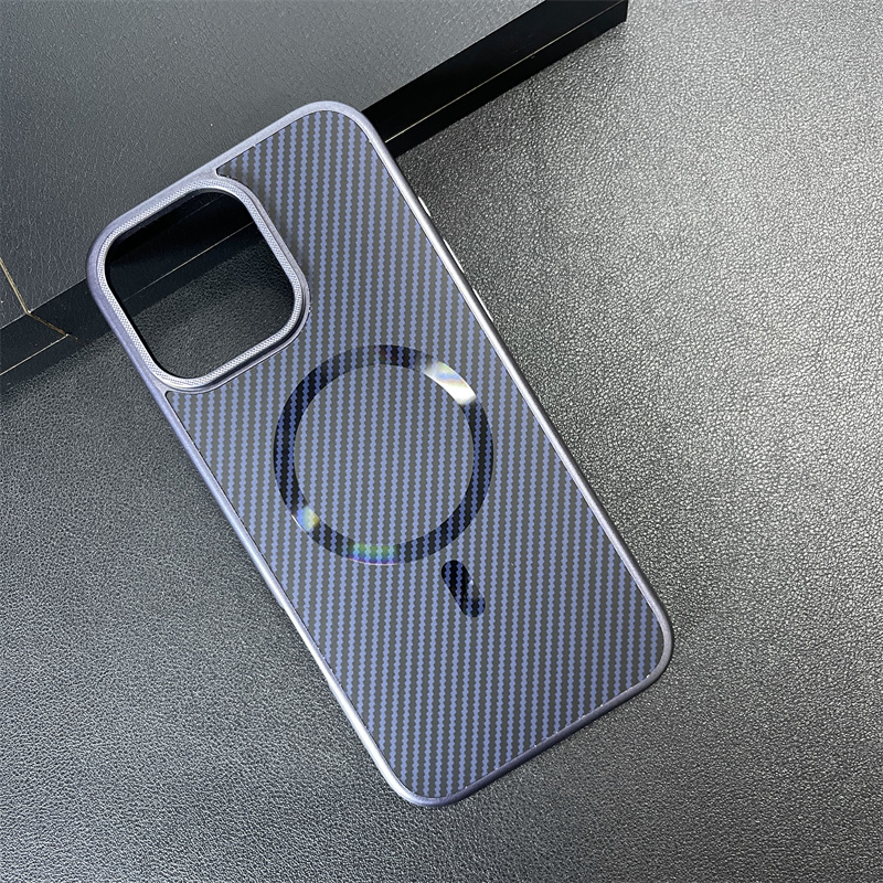 Luxury Electroplated Carbon Fiber Magnetic Phone Case