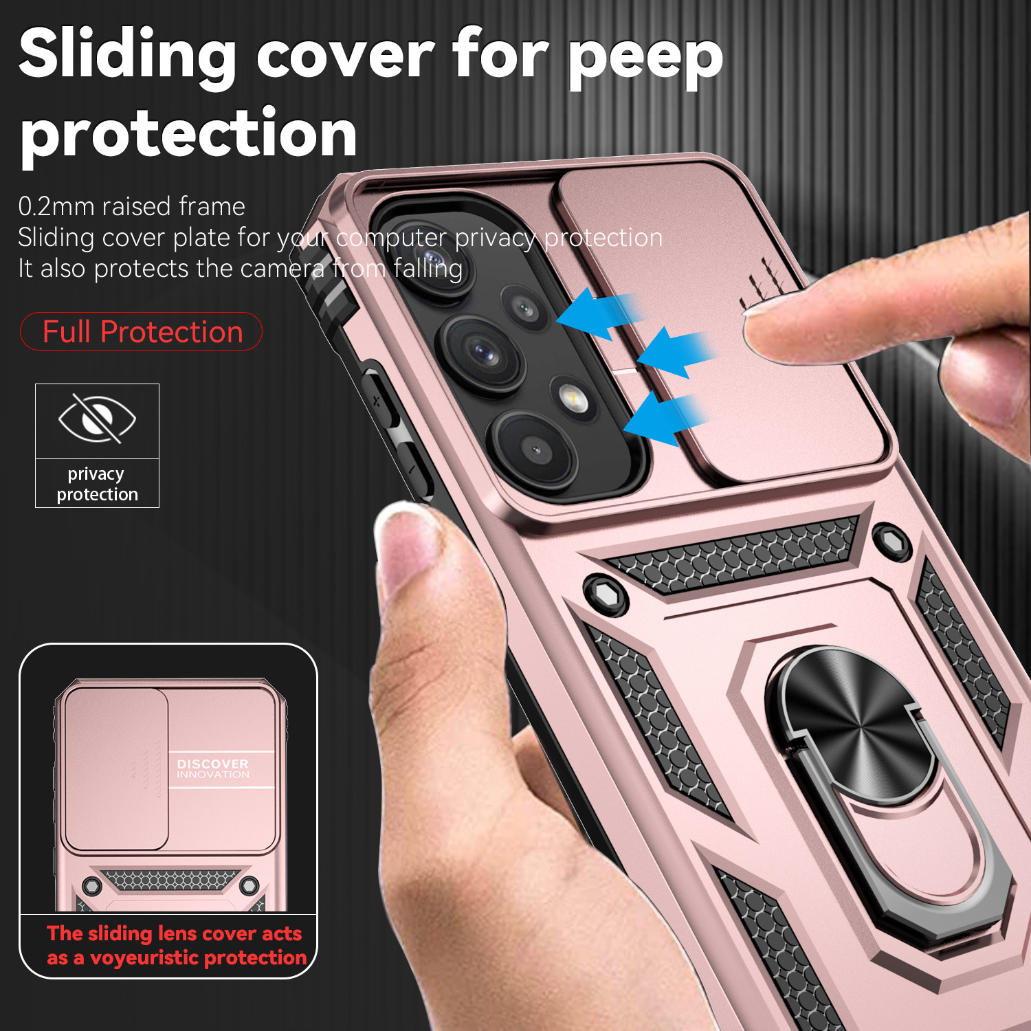 Heavy-Duty Rugged Phone Case with Sliding Camera Cover & Stand – Fits Samsung S20–S25 Series