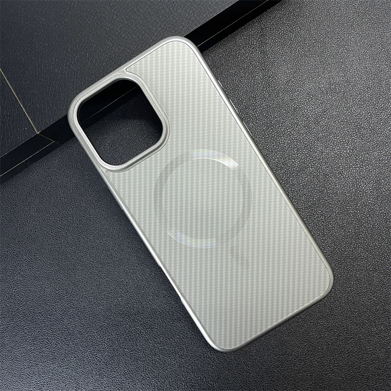 Luxury Electroplated Carbon Fiber Magnetic Phone Case