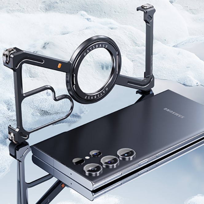 Samsung S24 series Metal Frameless Phone Case:Magnetic with 360° Rotatable Stand