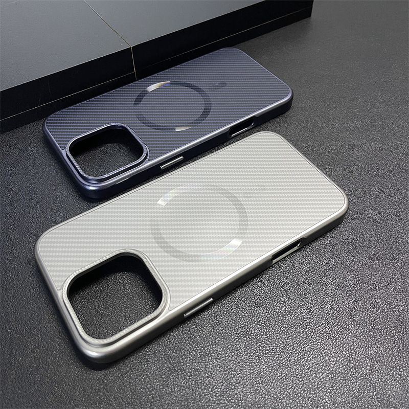 Luxury Electroplated Carbon Fiber Magnetic Phone Case