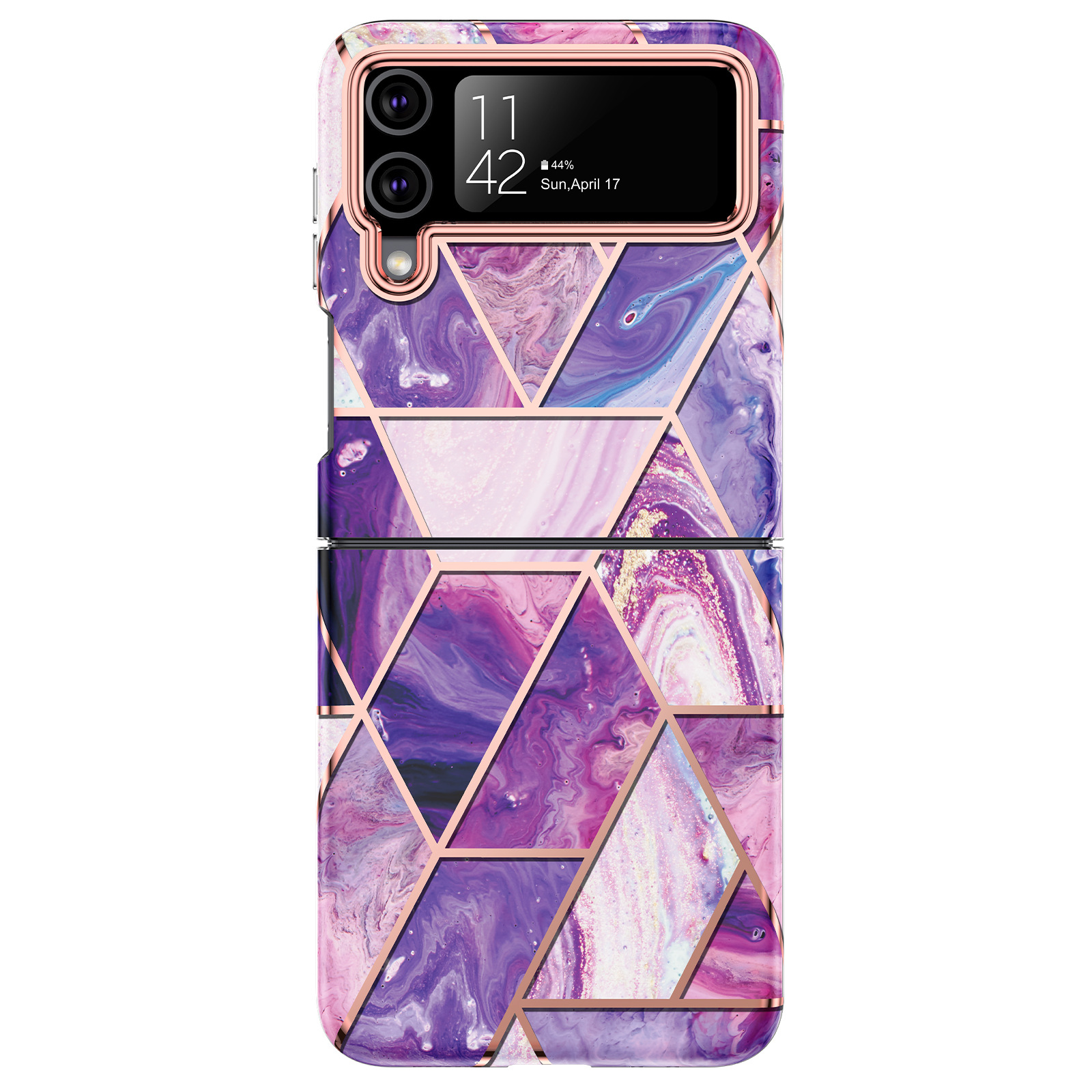 Gold Geometric Marble Case for Samsung Galaxy Z Flip Series
