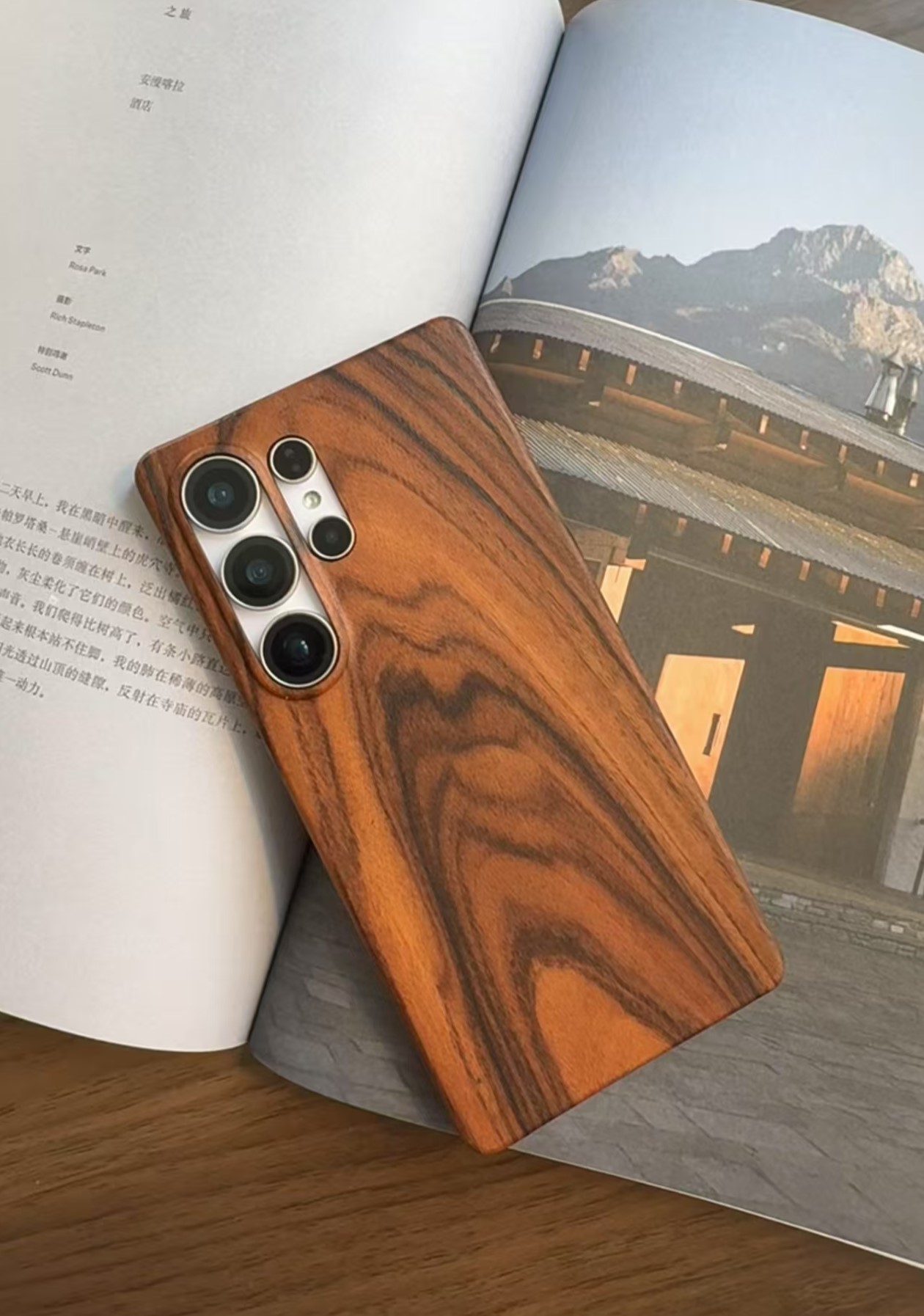 Real Wood Texture Phone Case For Samsung S22-25 Series
