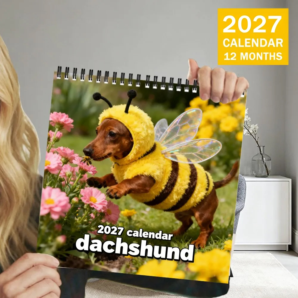2027 Dachshund Wall Calendar – Cute Sausage Dog 12-Month Planner for Dog Lovers