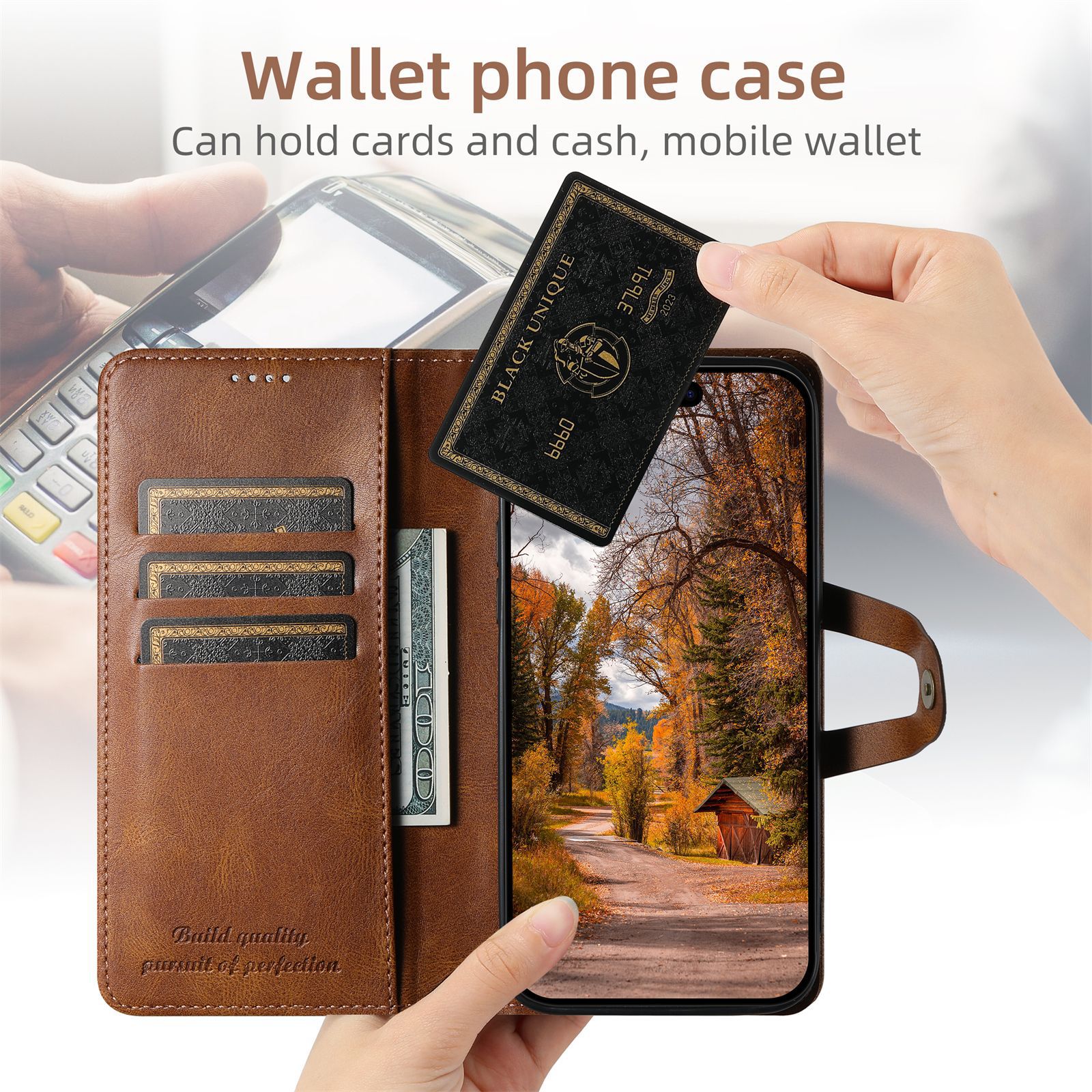 Flip Leather Card Holder Wallet Phone Case