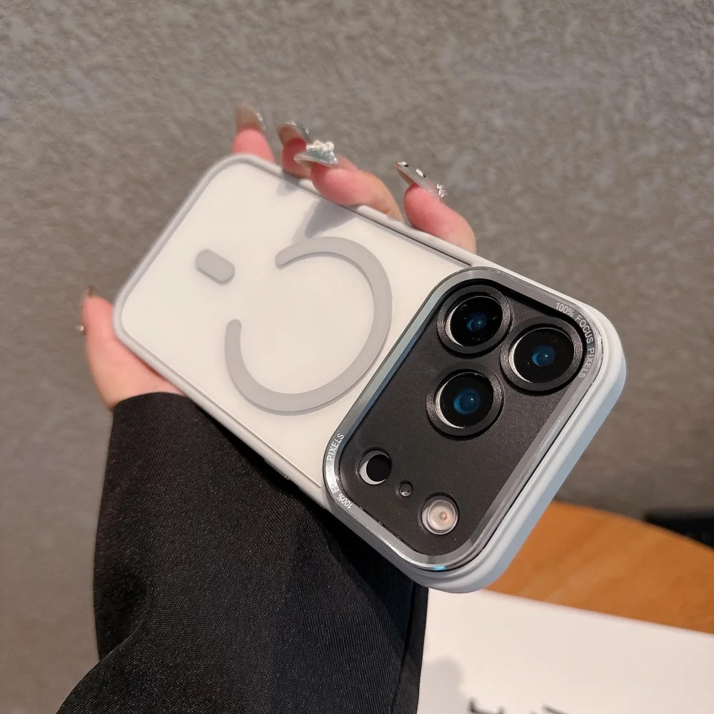 MagSafe Clear Shield Case with Metal Camera Protector – Shockproof & Scratch-Resistant