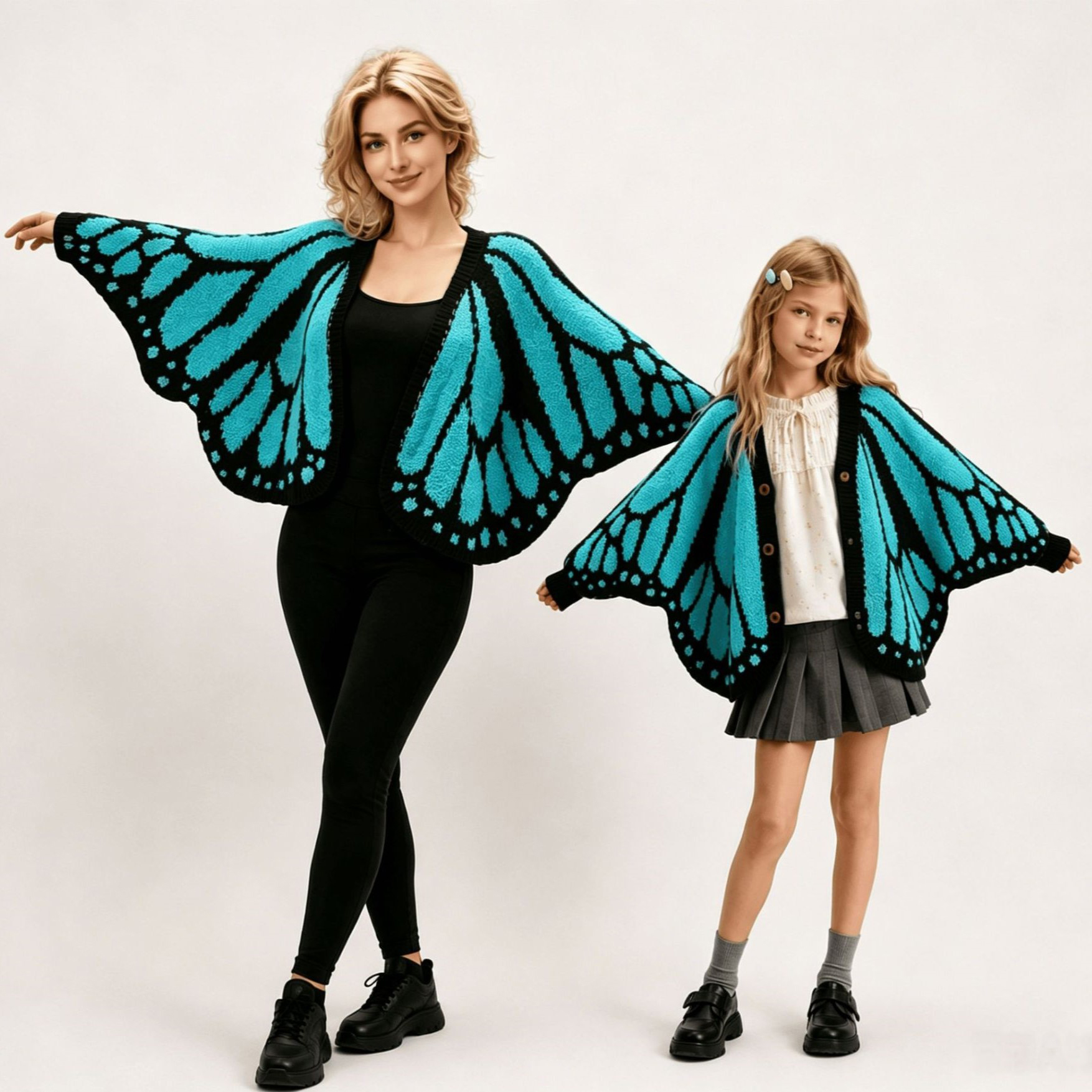 Magical Butterfly Knit Cardigan – Soft Warm Wrap Sweater for Women & Girls