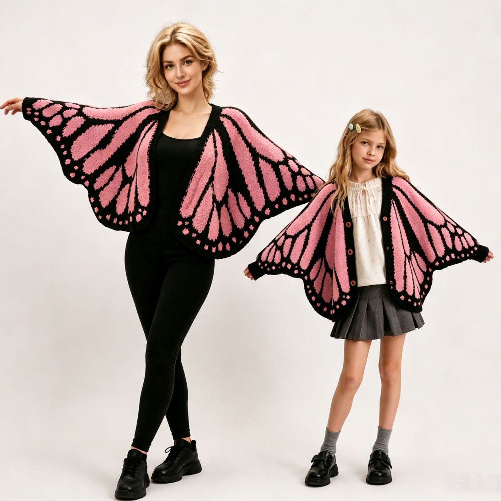 Magical Butterfly Knit Cardigan – Soft Warm Wrap Sweater for Women & Girls