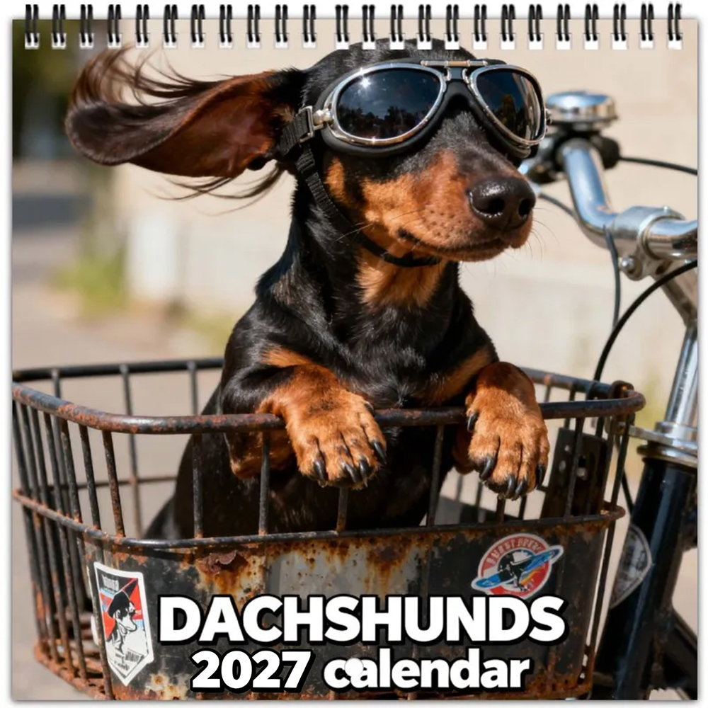 2027 Cute Dachshund Wall Calendar – 12-Month Planner, Perfect Christmas & New Year Gift
