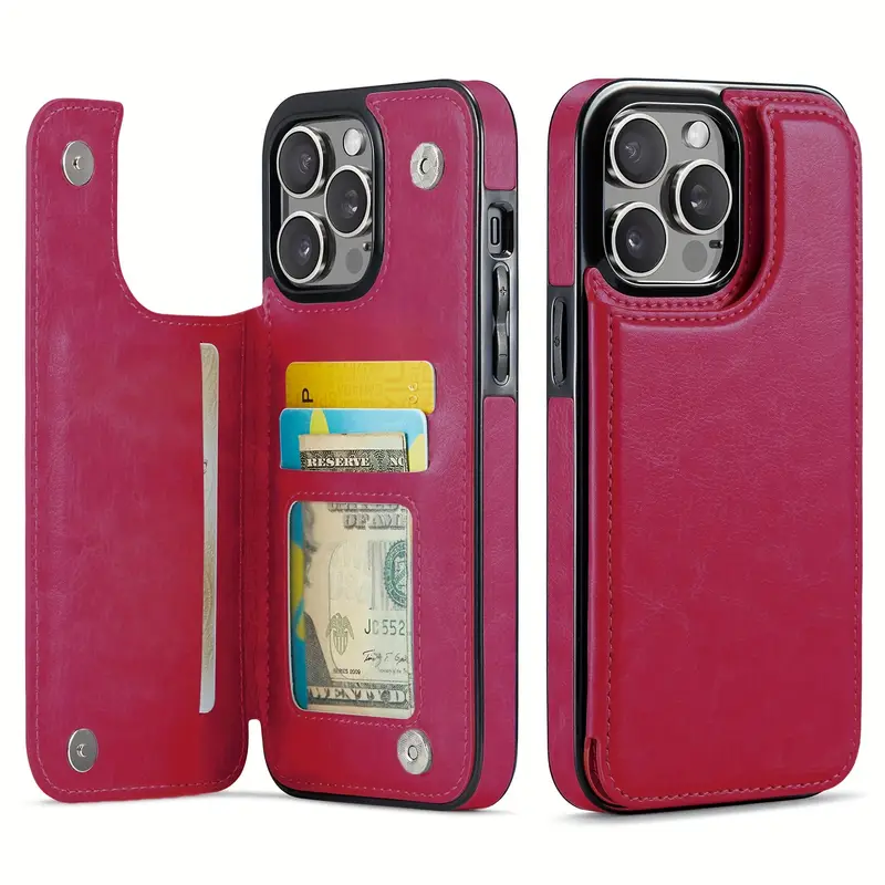 Business Leather iPhone Flip Case – Card Holder, Kickstand & Magnetic Closure