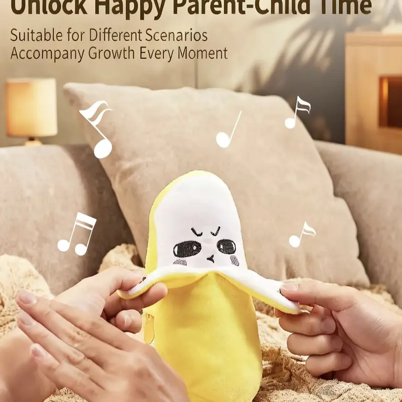 Banana Beat Plush Toy Set - USB Rechargeable Electric Motion Sensor Music Interactive Toy