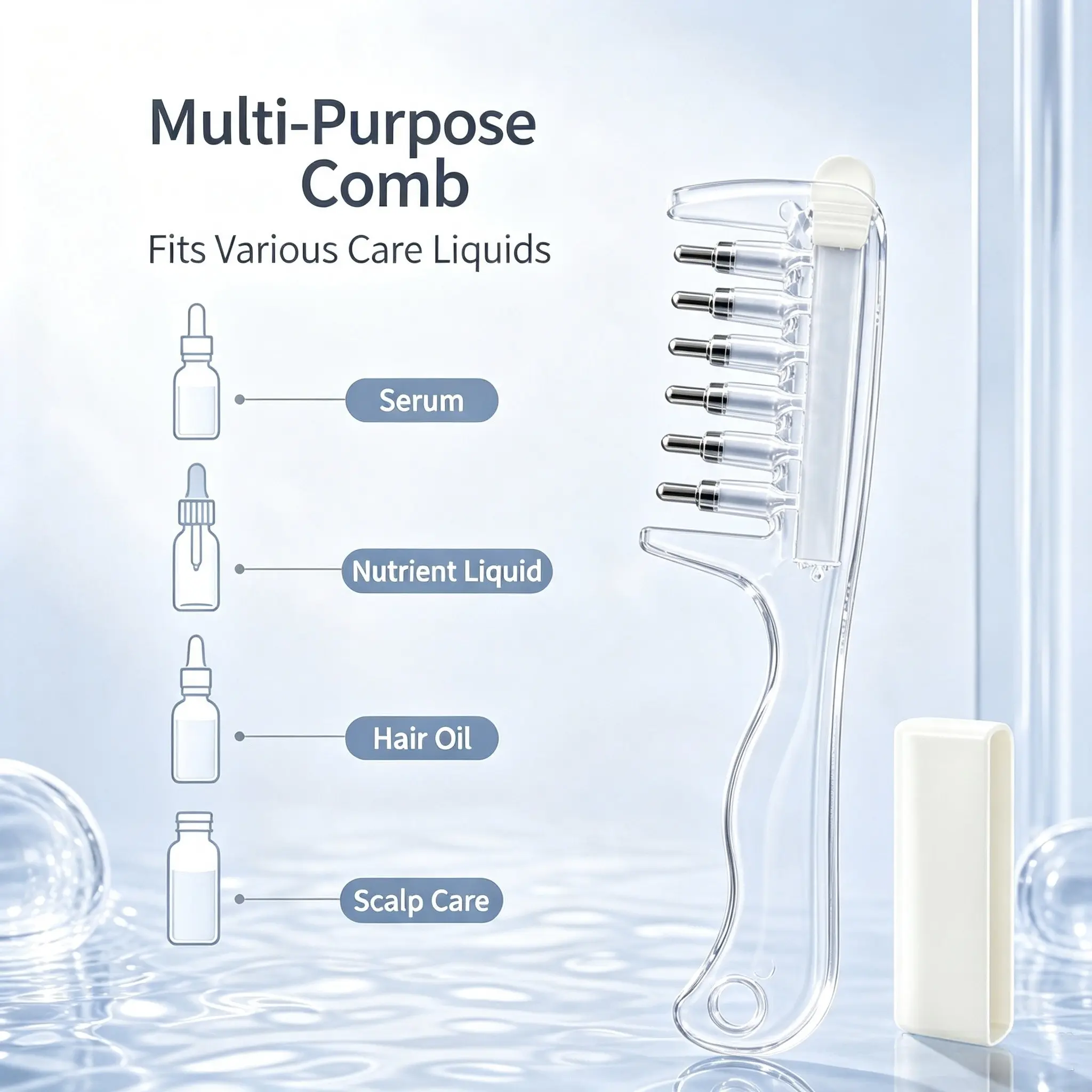 Refillable Scalp Applicator Comb – Liquid Hair Oil Dispenser & Massage Brush