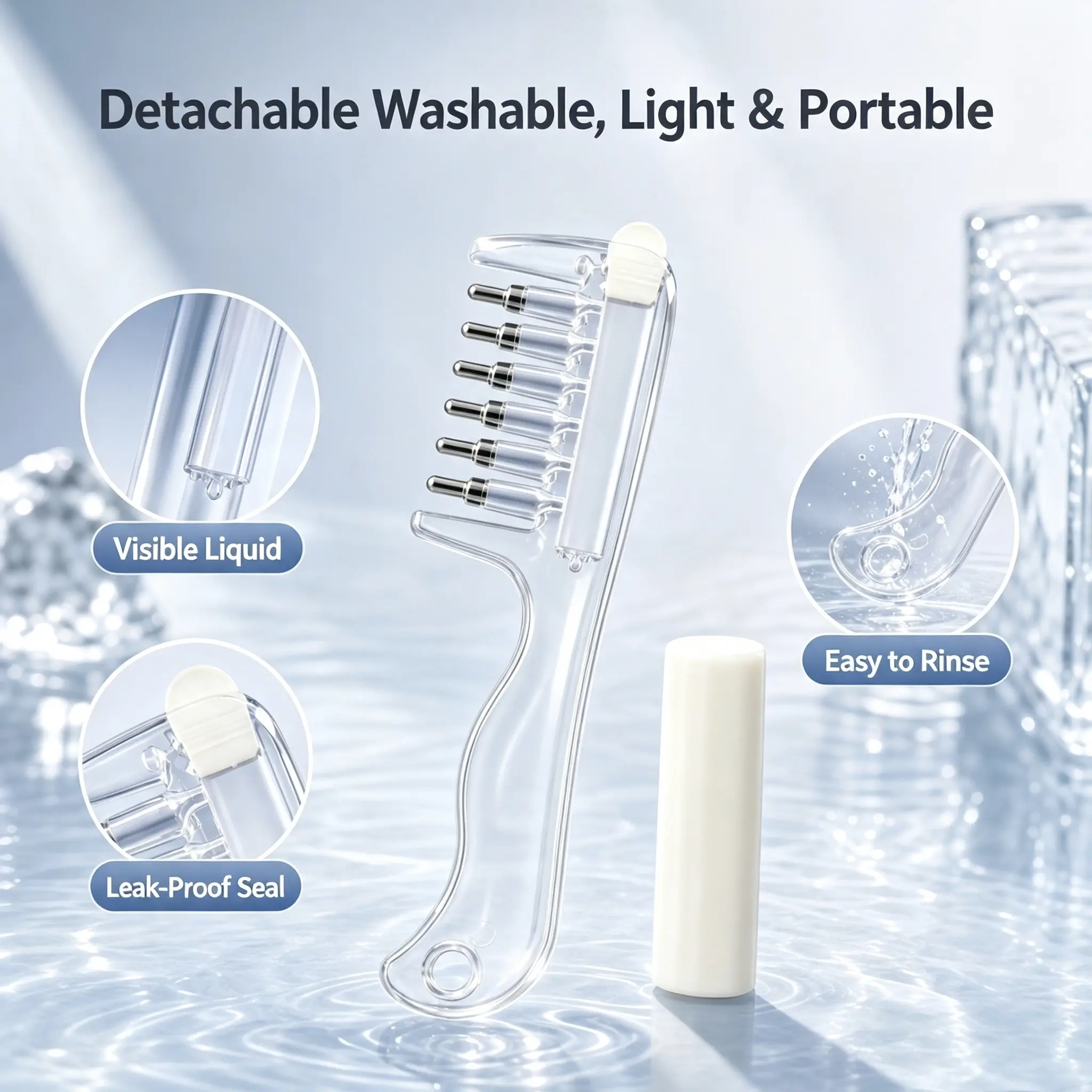 Refillable Scalp Applicator Comb – Liquid Hair Oil Dispenser & Massage Brush