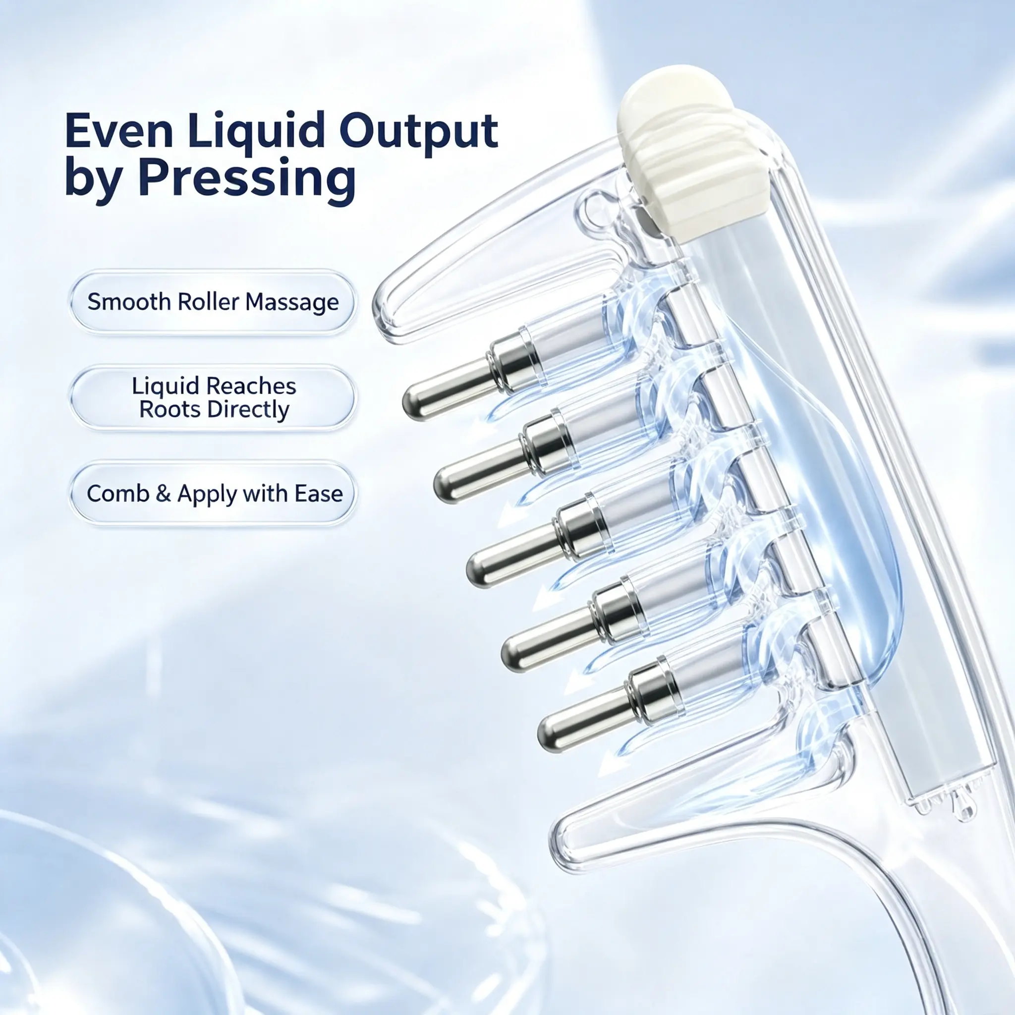 Refillable Scalp Applicator Comb – Liquid Hair Oil Dispenser & Massage Brush