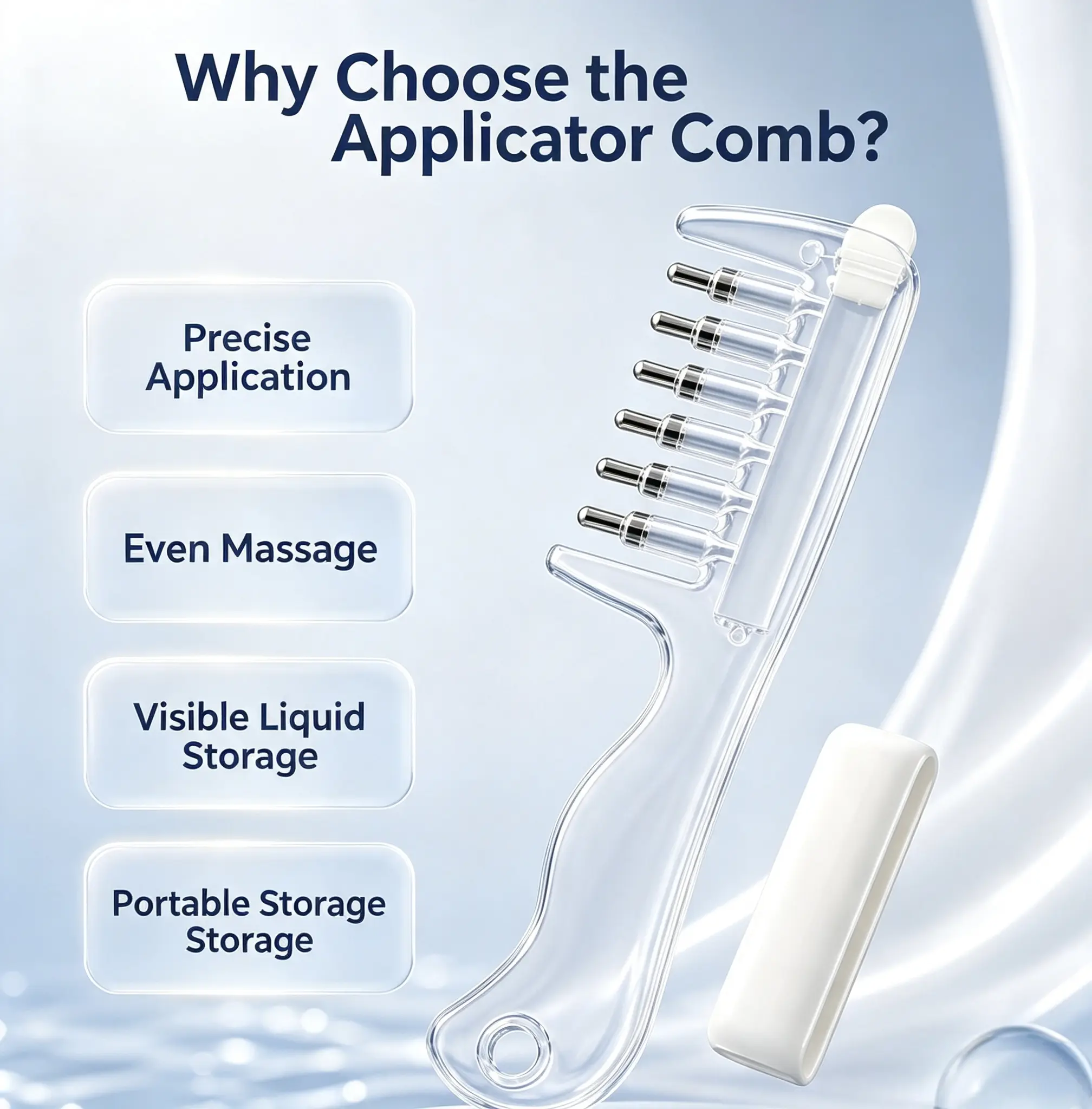 Refillable Scalp Applicator Comb – Liquid Hair Oil Dispenser & Massage Brush