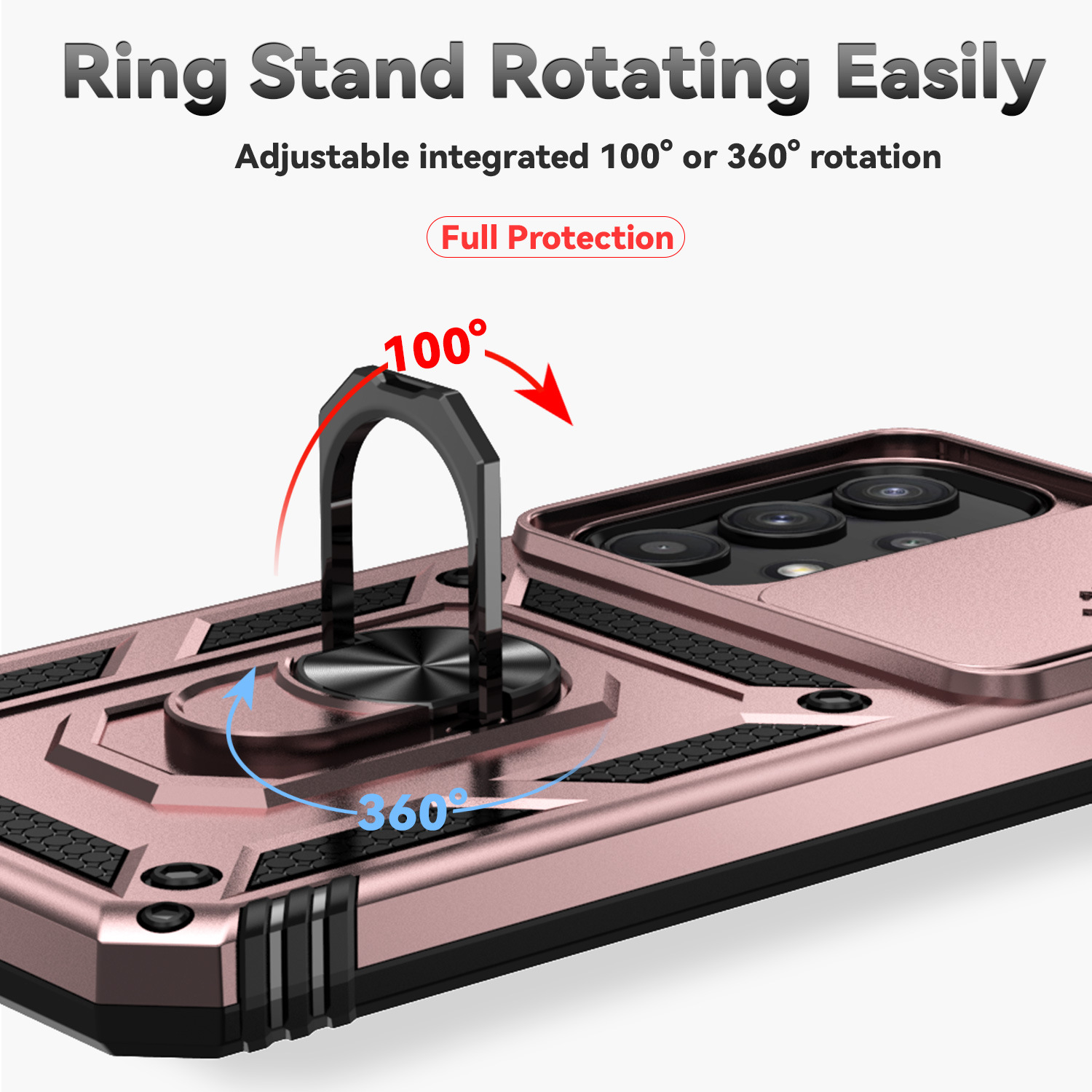 Heavy-Duty Rugged Phone Case with Sliding Camera Cover & Stand – Fits Samsung S20–S25 Series