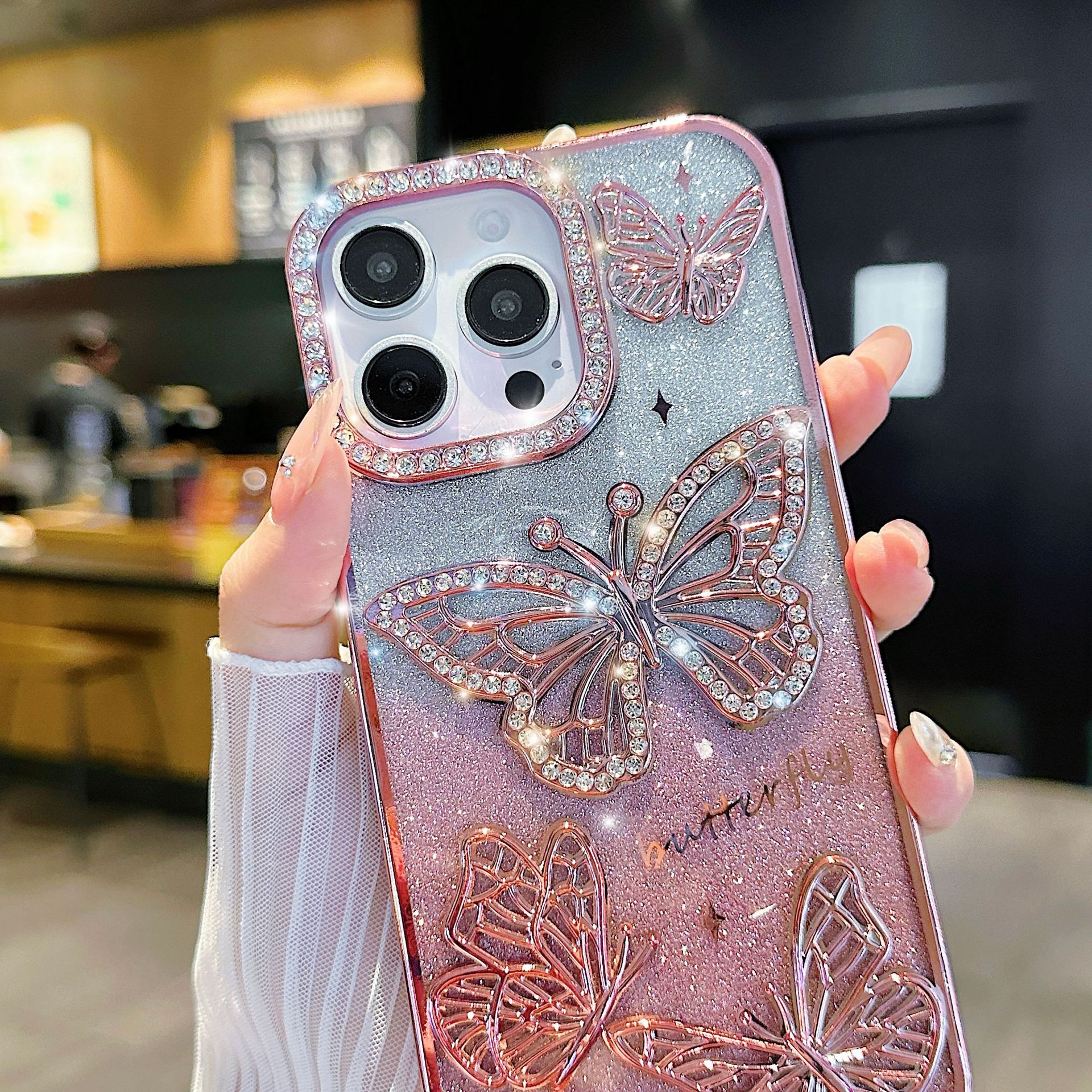 Luxury Diamond Butterfly Phone Case
