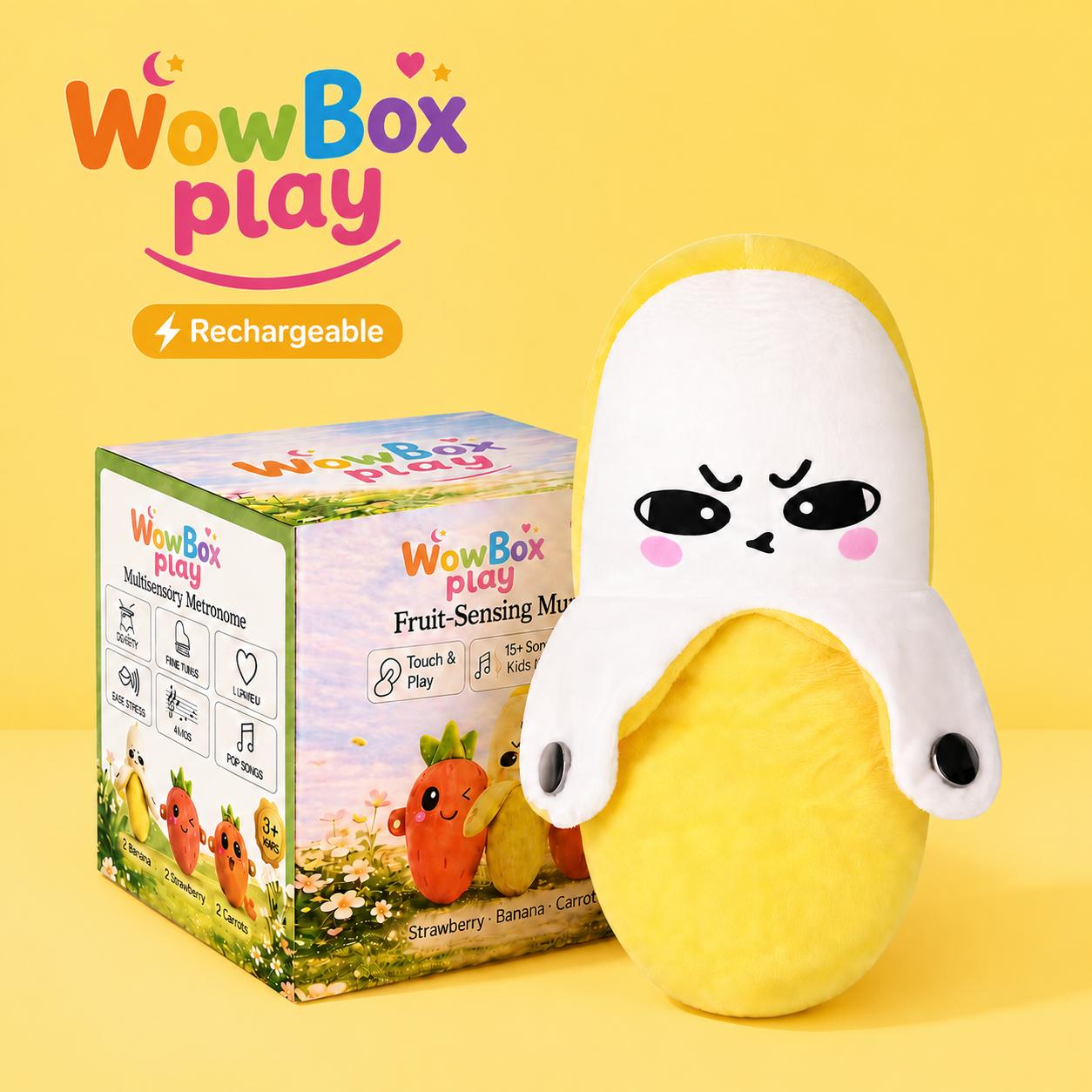 Banana Beat Plush Toy Set - USB Rechargeable Electric  Motion Sensor Music Interactive Toy,  Funny Gift for Kids Adults Couples  Friends Valentine Easter Party Plushie