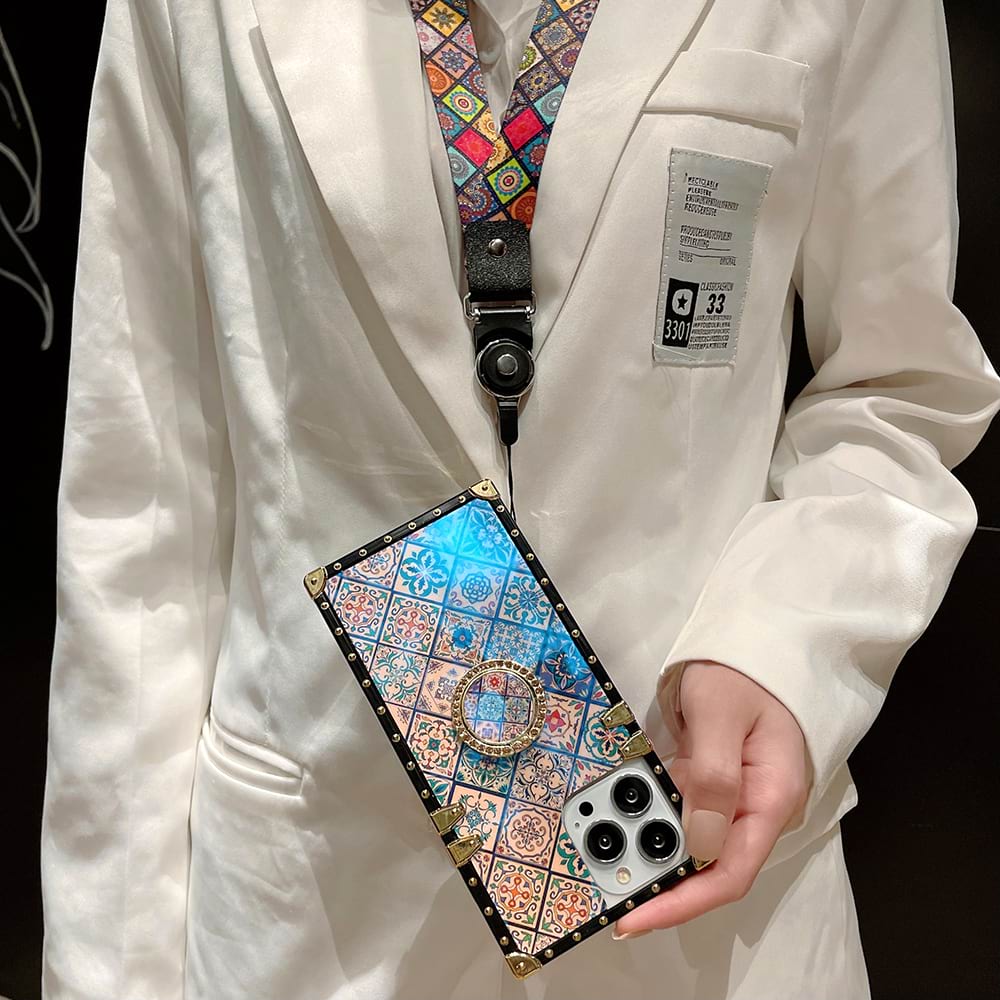 Bohemian Retro Ring Case With Lanyard For iPhone 16-11 Series