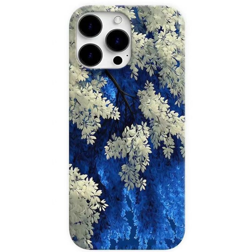 New Blue Floral iPhone Case – MagSafe Compatible, Anti-Slip & Scratch Resistant