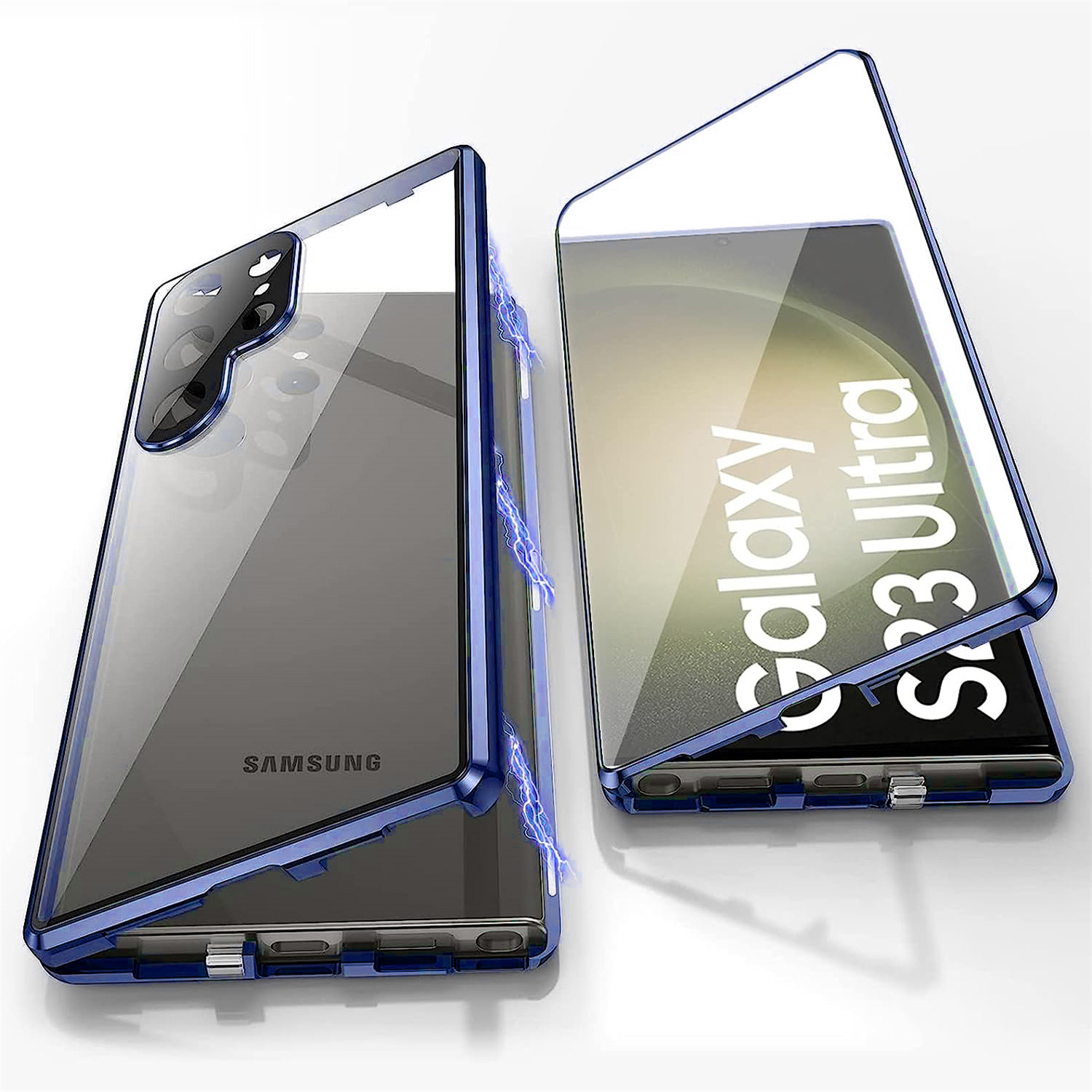 Anti-peeping Magnetic Tempered Glass Double-sided Phone Case For Samsung S21-25 Series