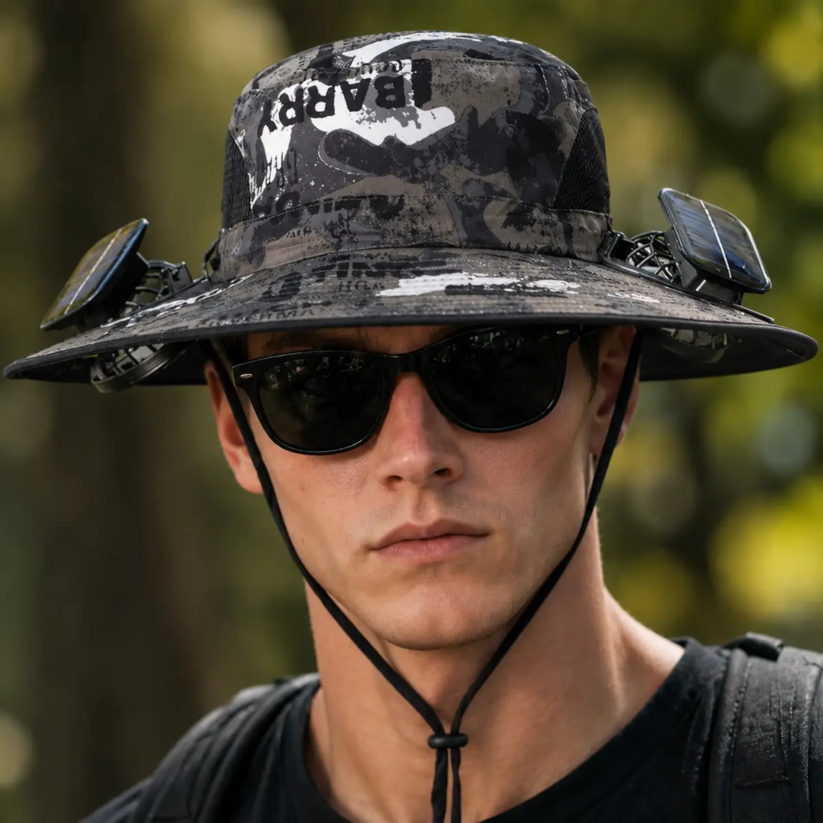 New Solar-Powered Outdoor Cooling Fan Hat — Sun Protection Hat with Solar Fan | Dual-Power Rechargeable Fan | Outdoor Water-Resistant Fan | Ideal for Sporting Events | Unisex Design | 
