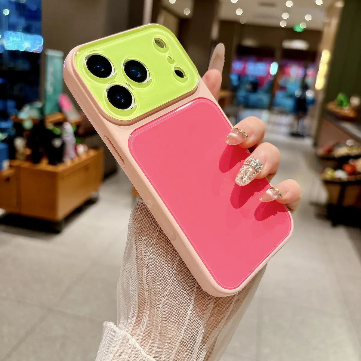 Summer Dopamine Phone Case – Contrast Color Shockproof Case for iPhone